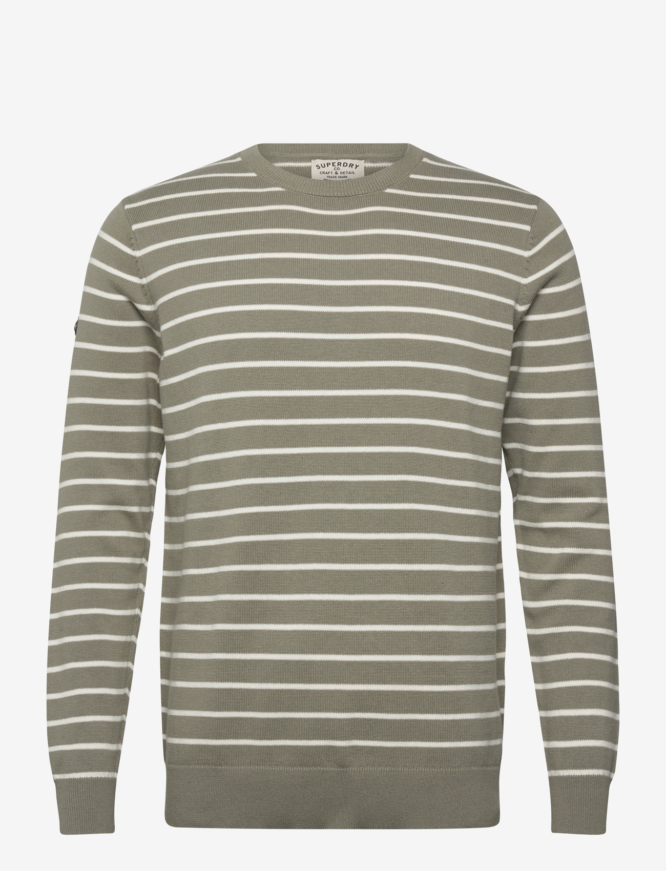 Superdry - MERCHANT BRETON JUMPER - rund hals - olive breton stripe - 1