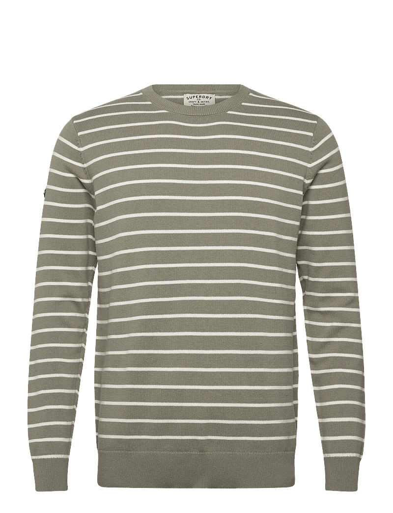 Superdry - MERCHANT BRETON JUMPER - rundhals - olive breton stripe - 1