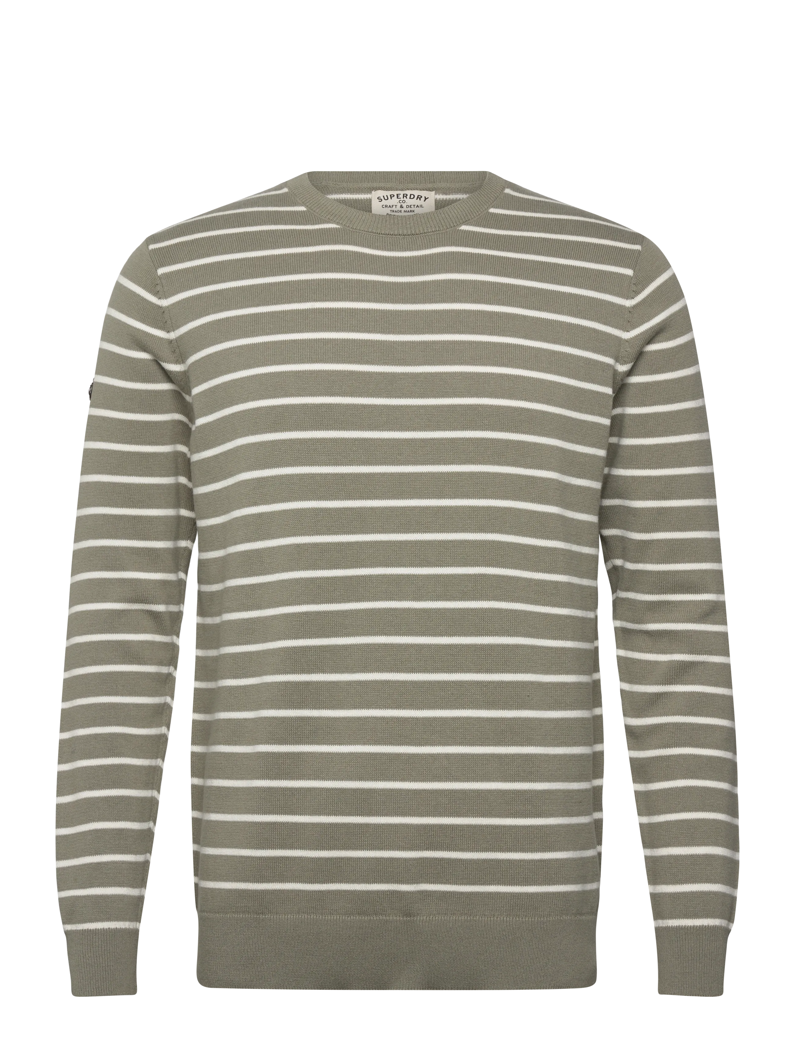 Superdry MERCHANT BRETON JUMPER - Nyheder - OLIVE BRETON STRIPE / khaki/green
