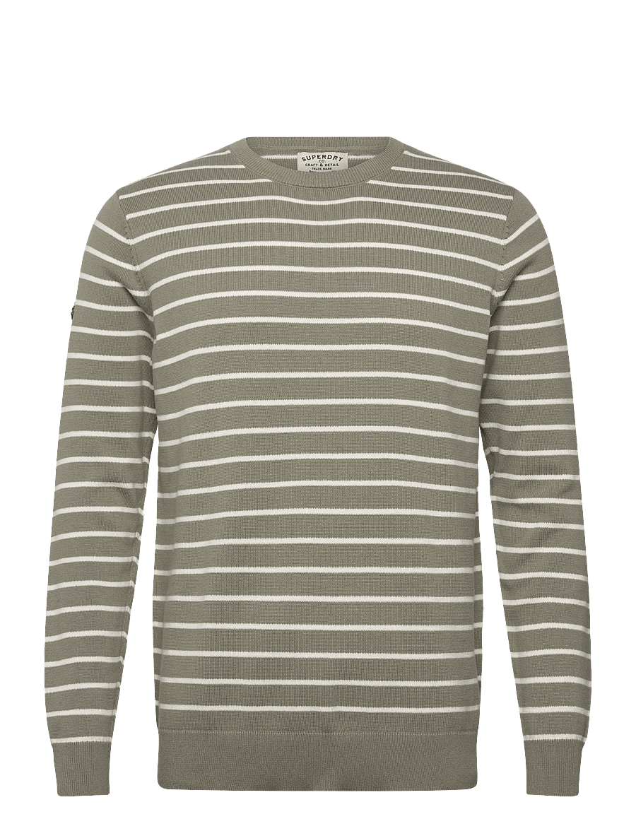 Superdry - MERCHANT BRETON JUMPER - rundhals - olive breton stripe - 1