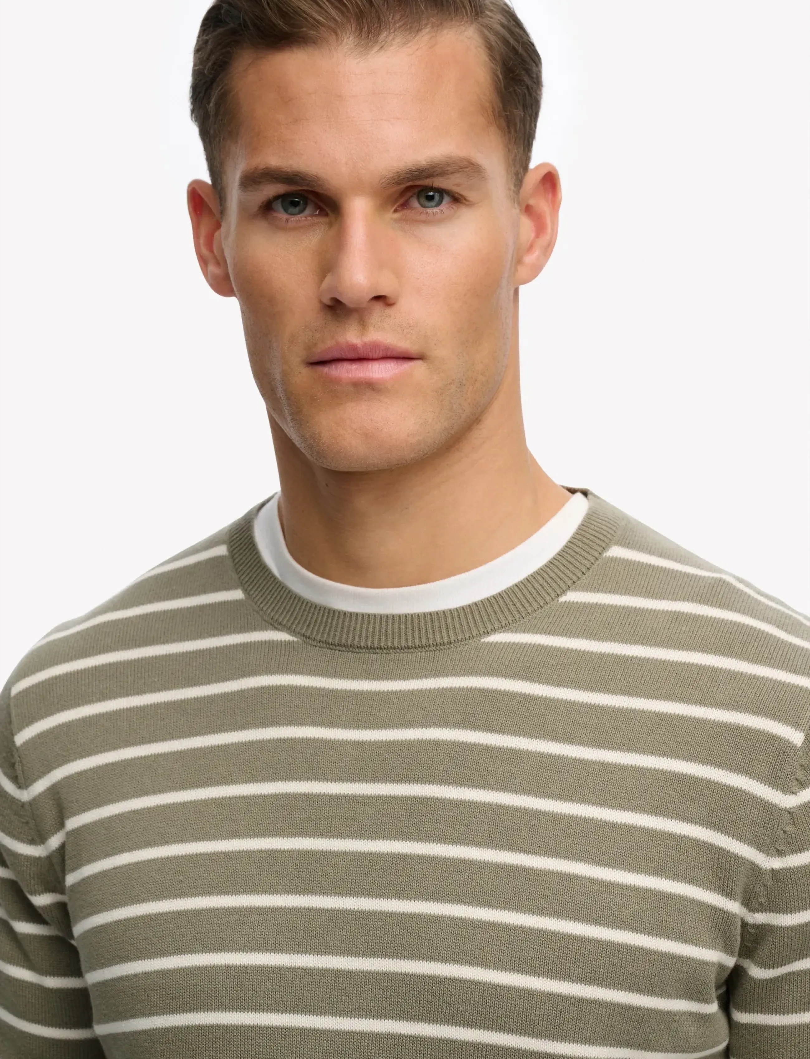 Superdry - MERCHANT BRETON JUMPER - swetry - olive breton stripe - 3