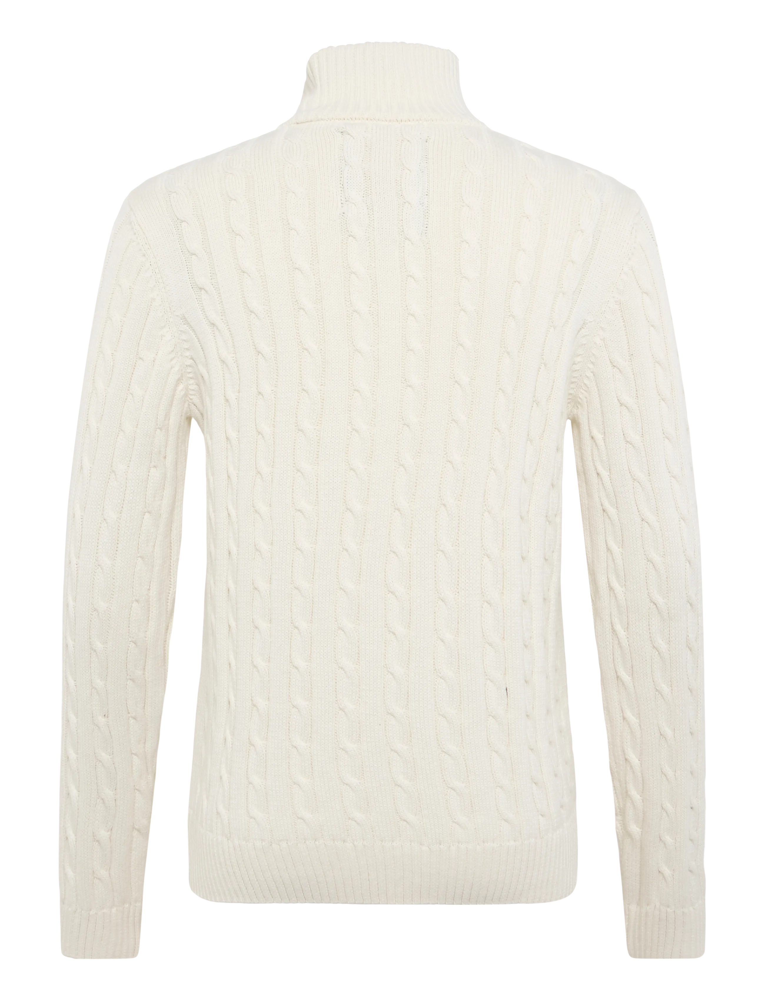 Superdry - PREPPY COTTON CABLE HALF ZIP - sügisesed riided - cream - 2