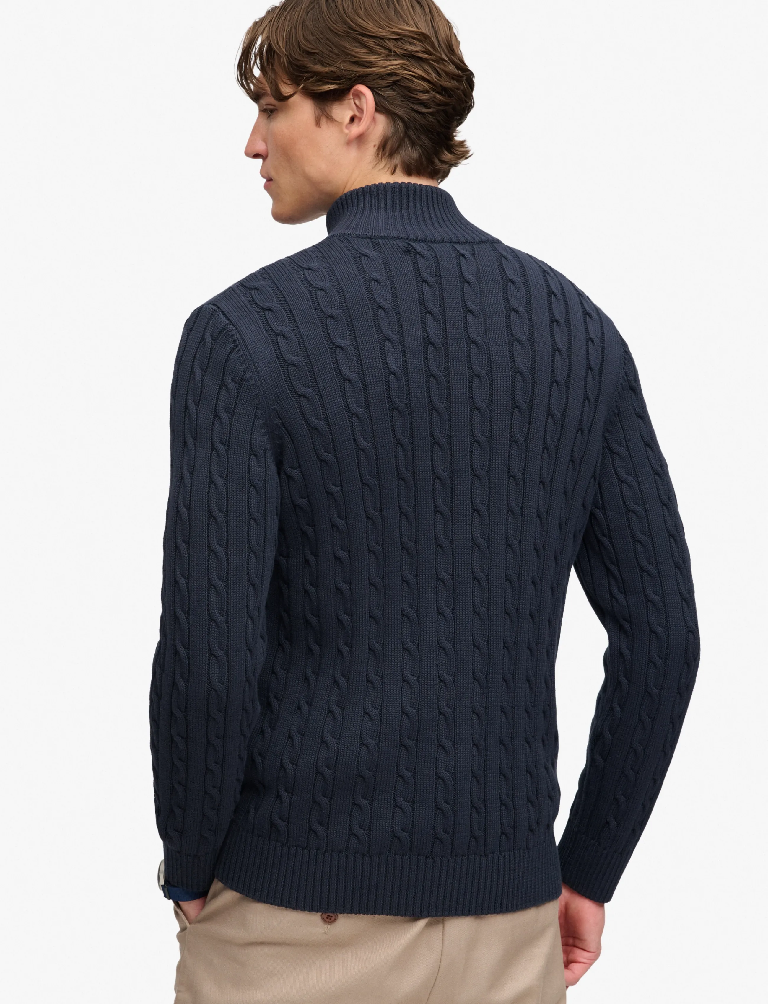 Superdry - PREPPY COTTON CABLE HALF ZIP - pullover mit halbem reißverschluss - navy - 2