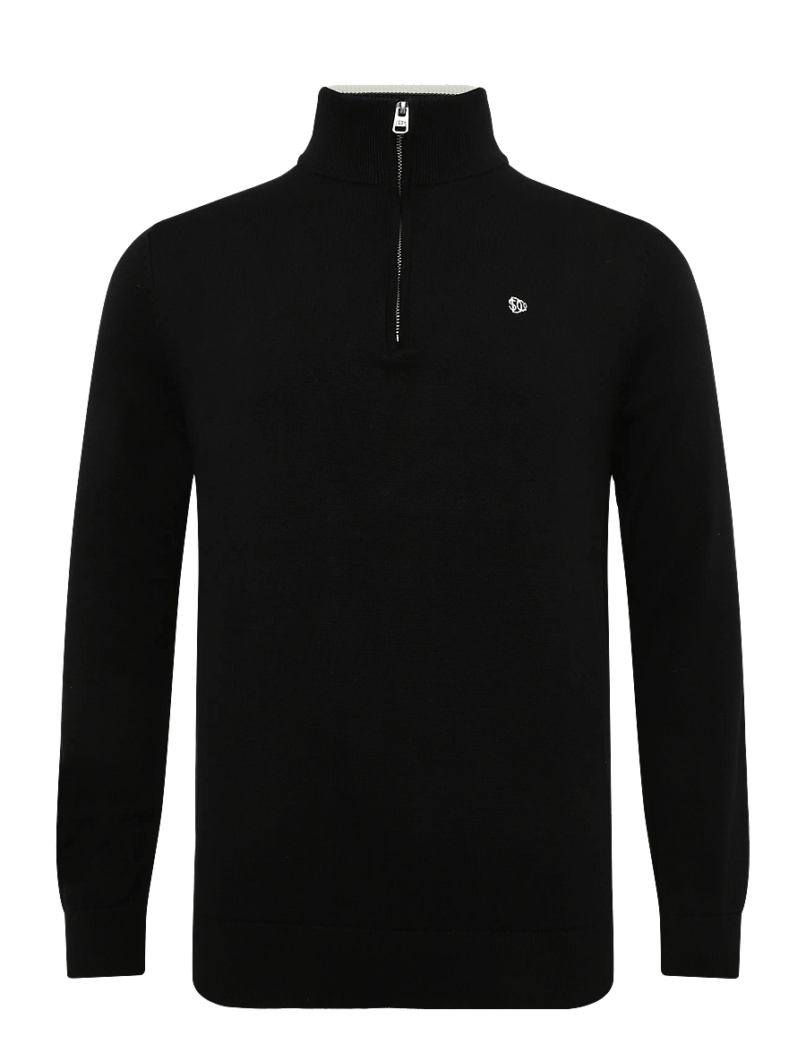 Superdry - PREP ESSENTIAL COTTON HALF ZIP - half zip-tröjor - black - 1
