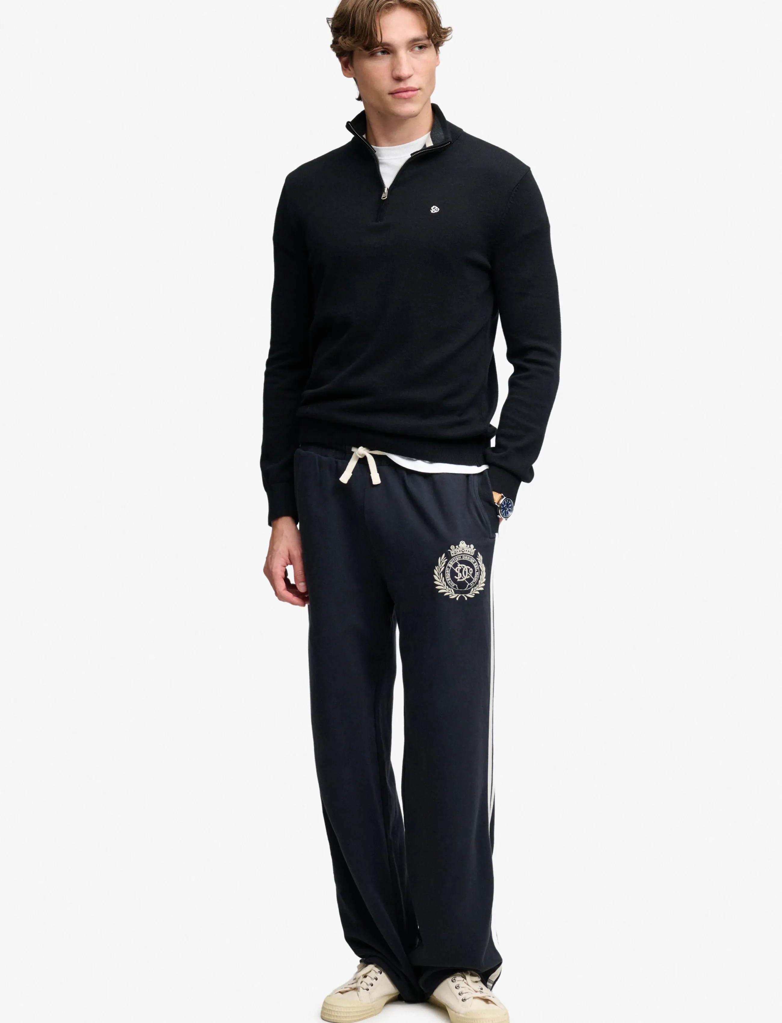 Superdry - PREP ESSENTIAL COTTON HALF ZIP - half zip jumpers - black - 5