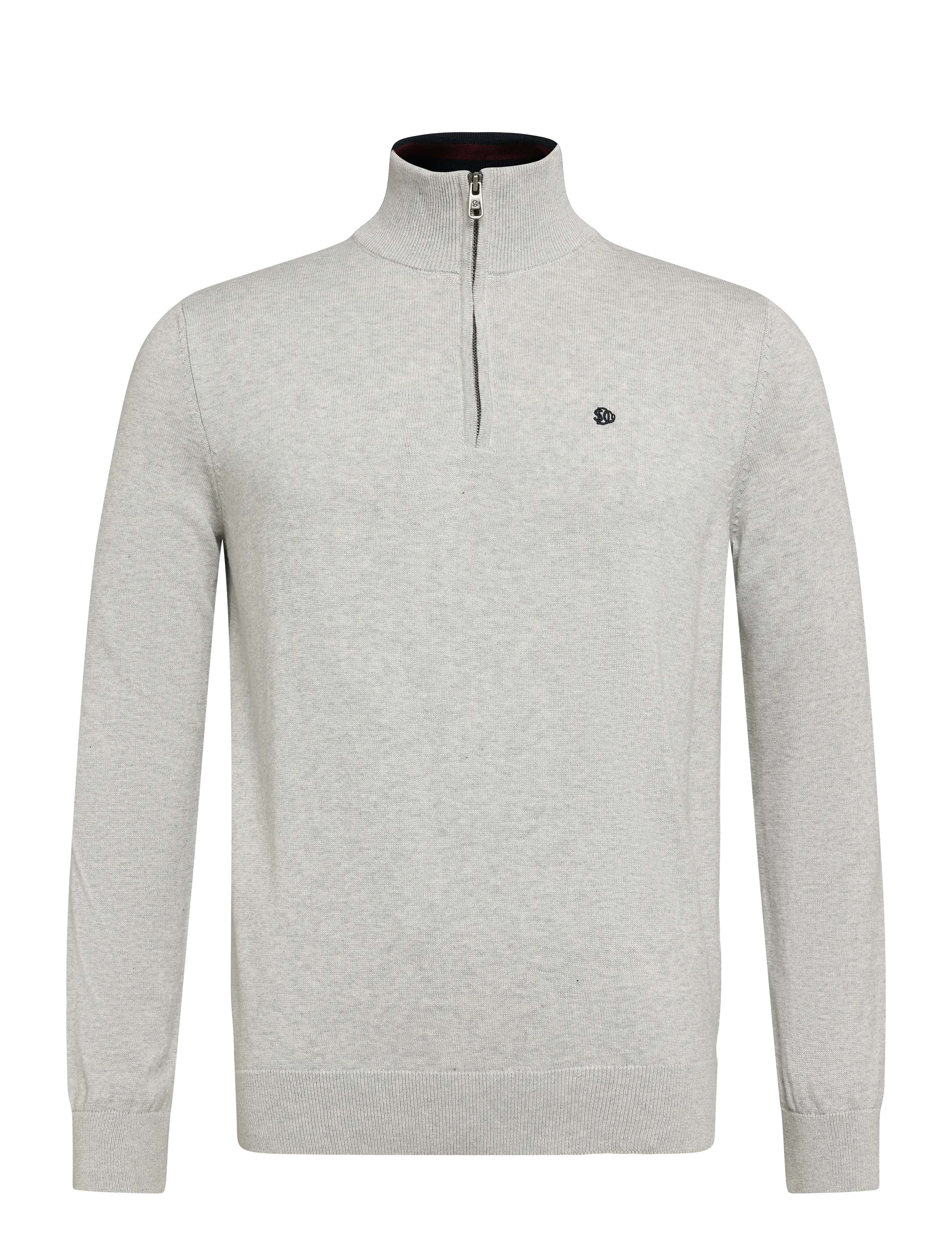 Superdry PREP ESSENTIAL COTTON HALF ZIP - Strik - LIGHTNING GREY MARL / grey
