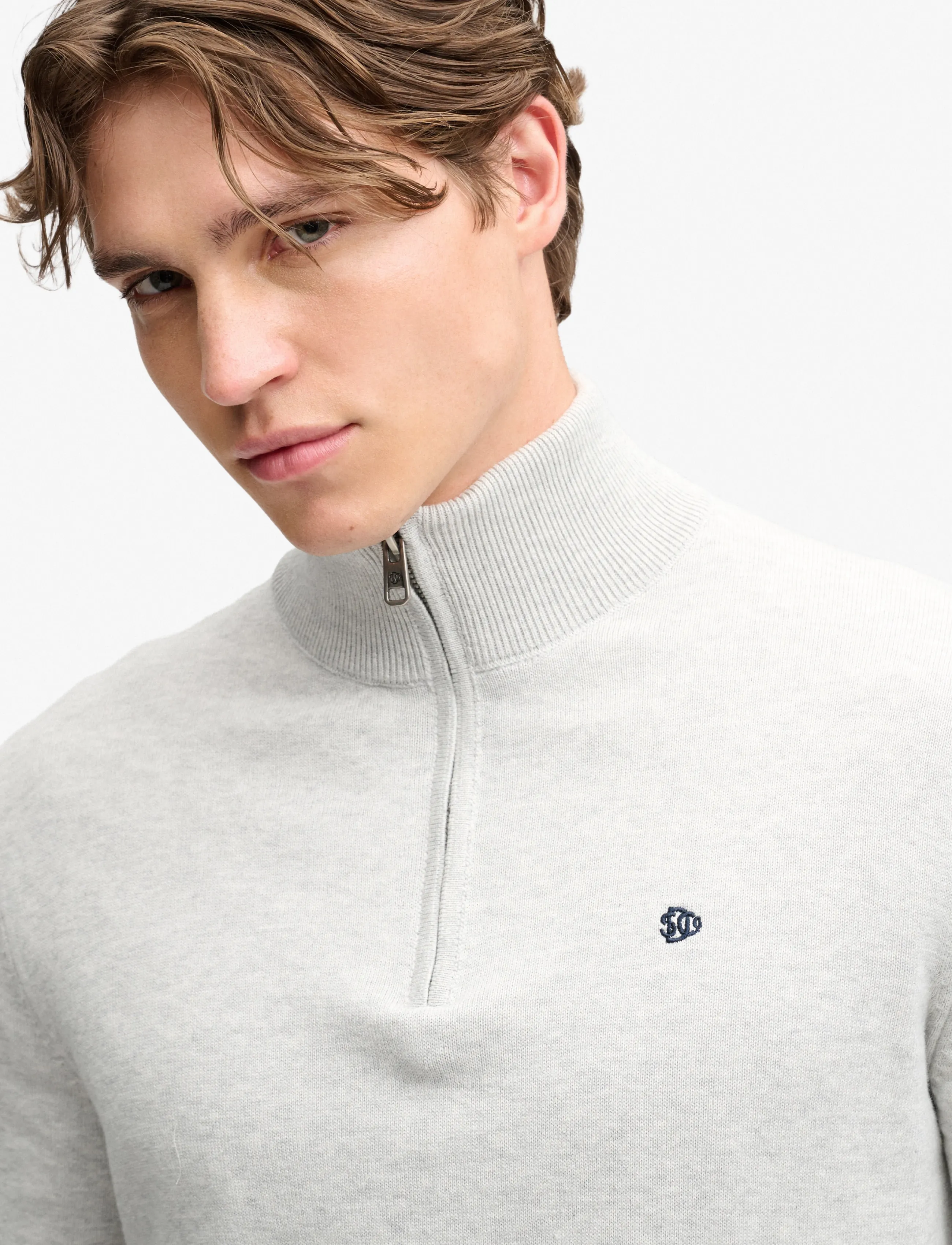 Superdry - PREP ESSENTIAL COTTON HALF ZIP - halfzip strik - lightning grey marl - 4