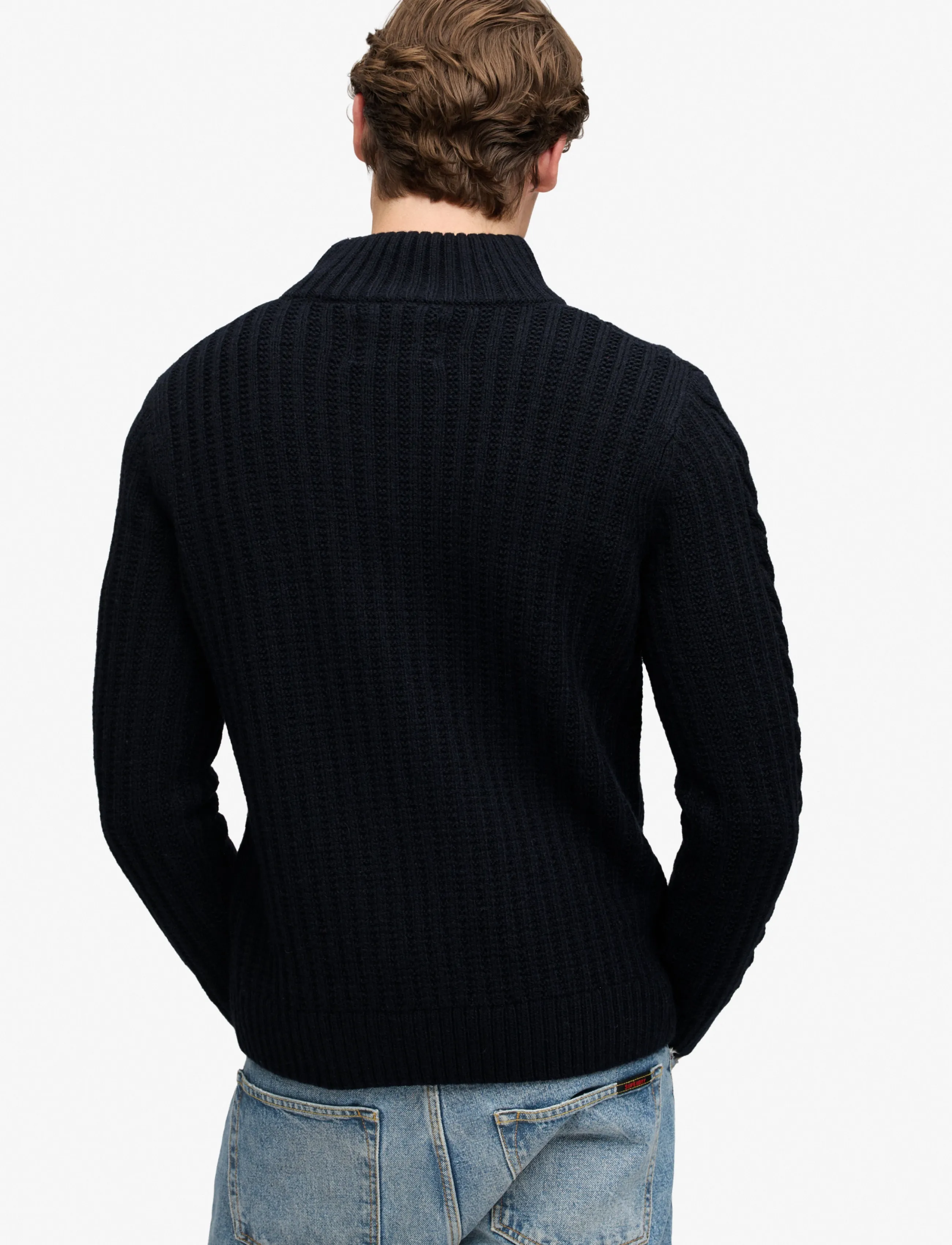 Superdry - JACOB CABLE HALF ZIP KNIT - pullover mit halbem reißverschluss - eclipse navy - 3