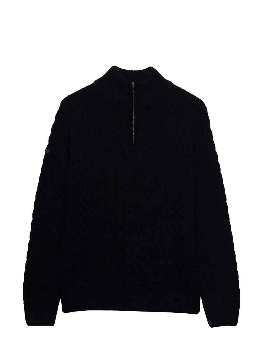 Superdry - JACOB CABLE HALF ZIP KNIT - pullover mit halbem reißverschluss - eclipse navy - 2