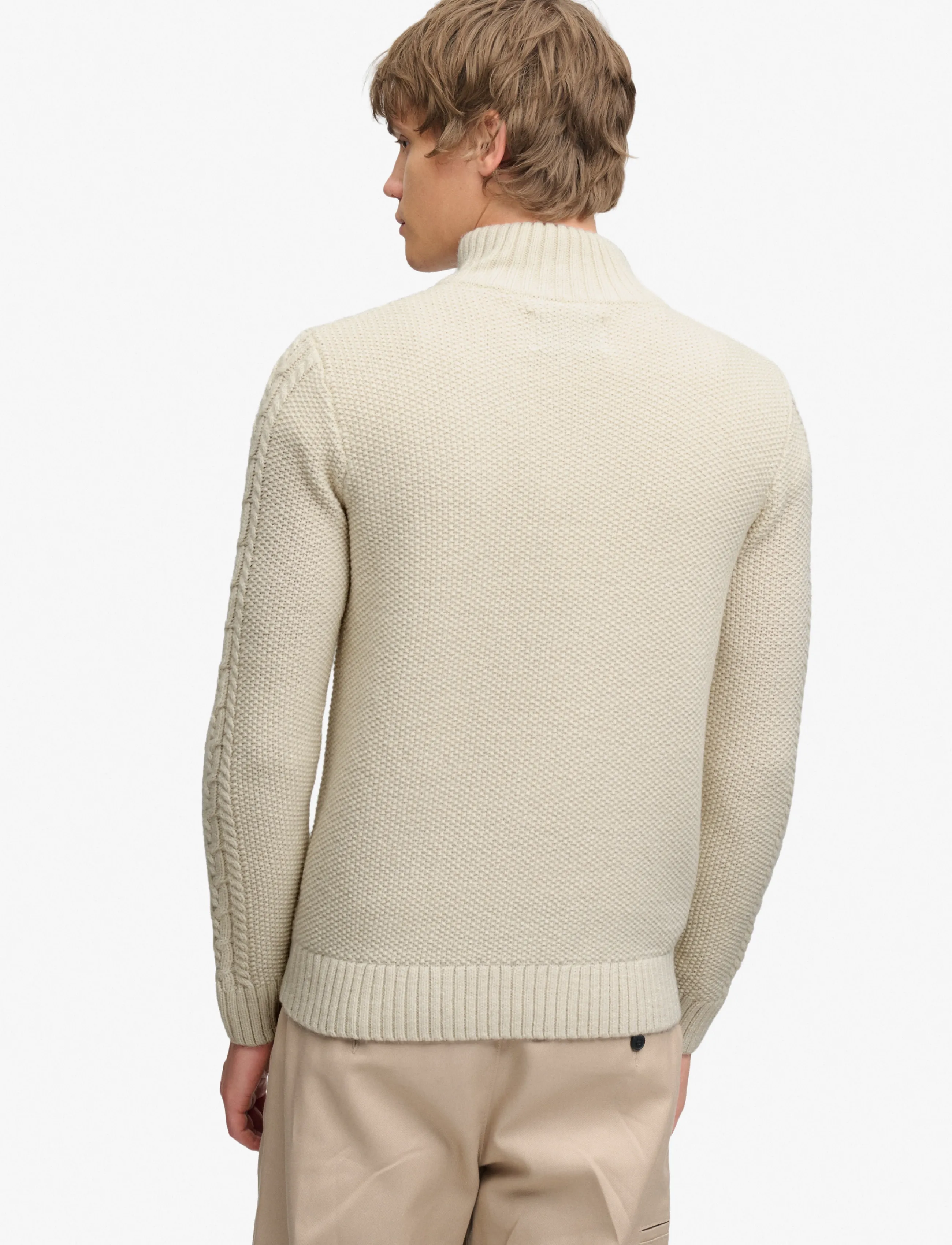 Superdry - JACOB CABLE HALF ZIP KNIT - pullover mit halbem reißverschluss - ecru - 3