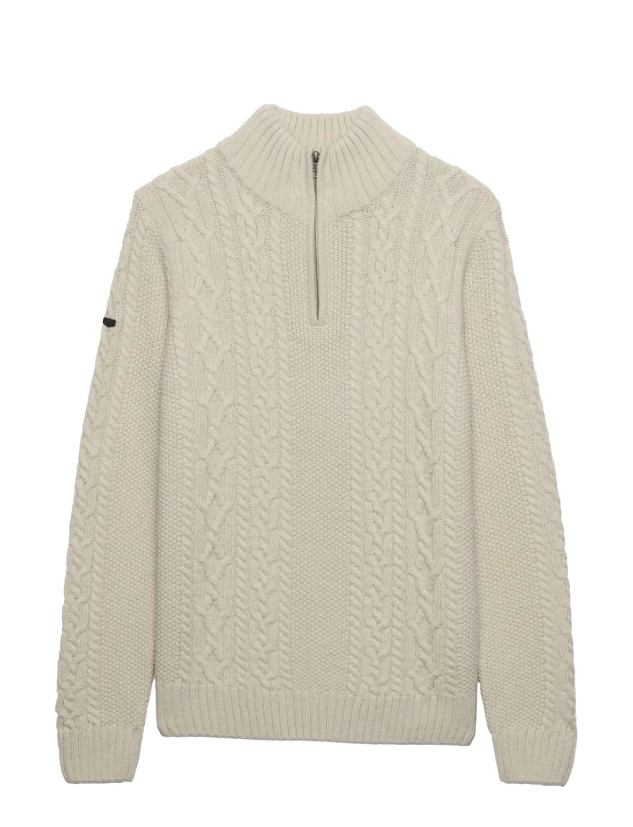 Superdry - JACOB CABLE HALF ZIP KNIT - pullover mit halbem reißverschluss - ecru - 2