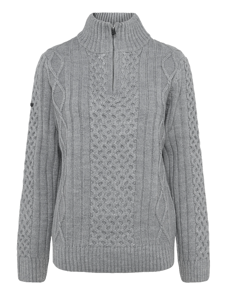 Superdry - JACOB CABLE HALF ZIP KNIT - pullover mit halbem reißverschluss - mid grey - 1