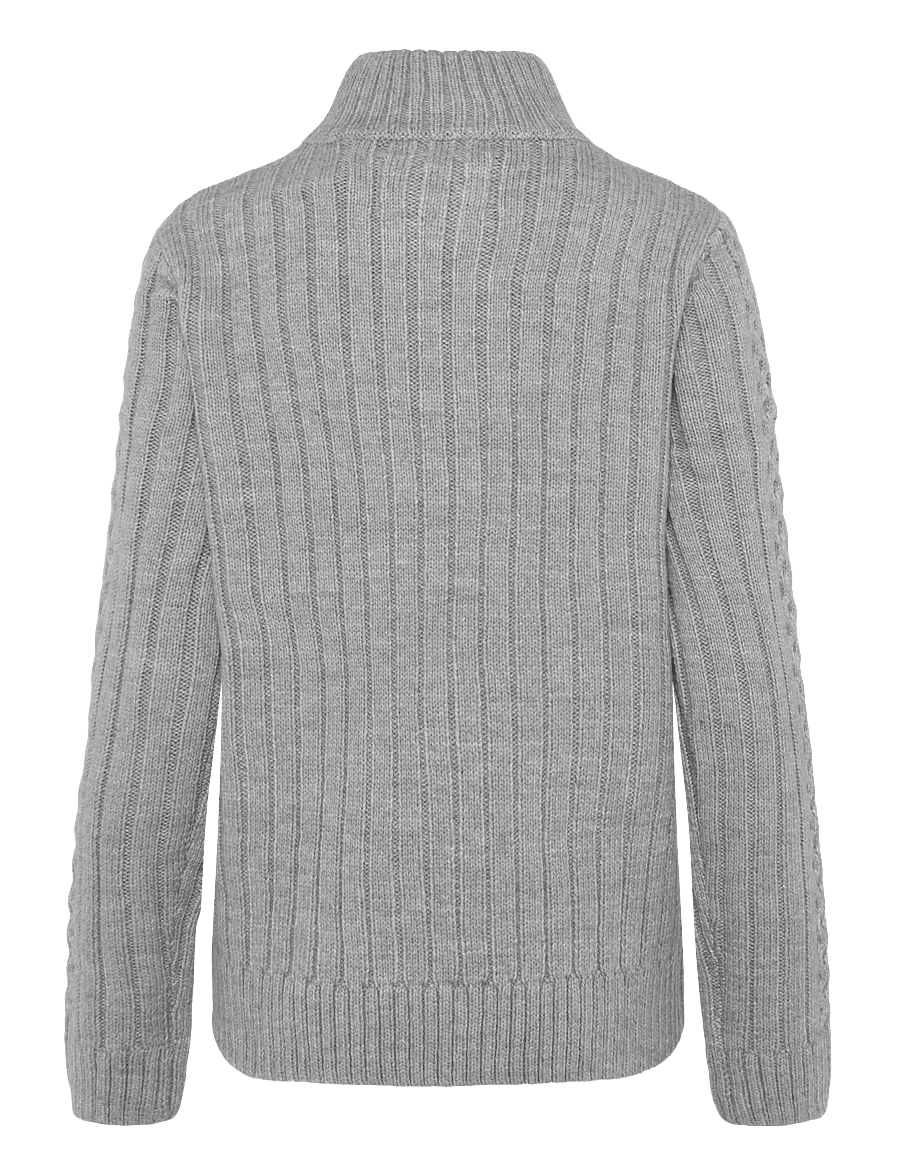 Superdry - JACOB CABLE HALF ZIP KNIT - pullover mit halbem reißverschluss - mid grey - 2
