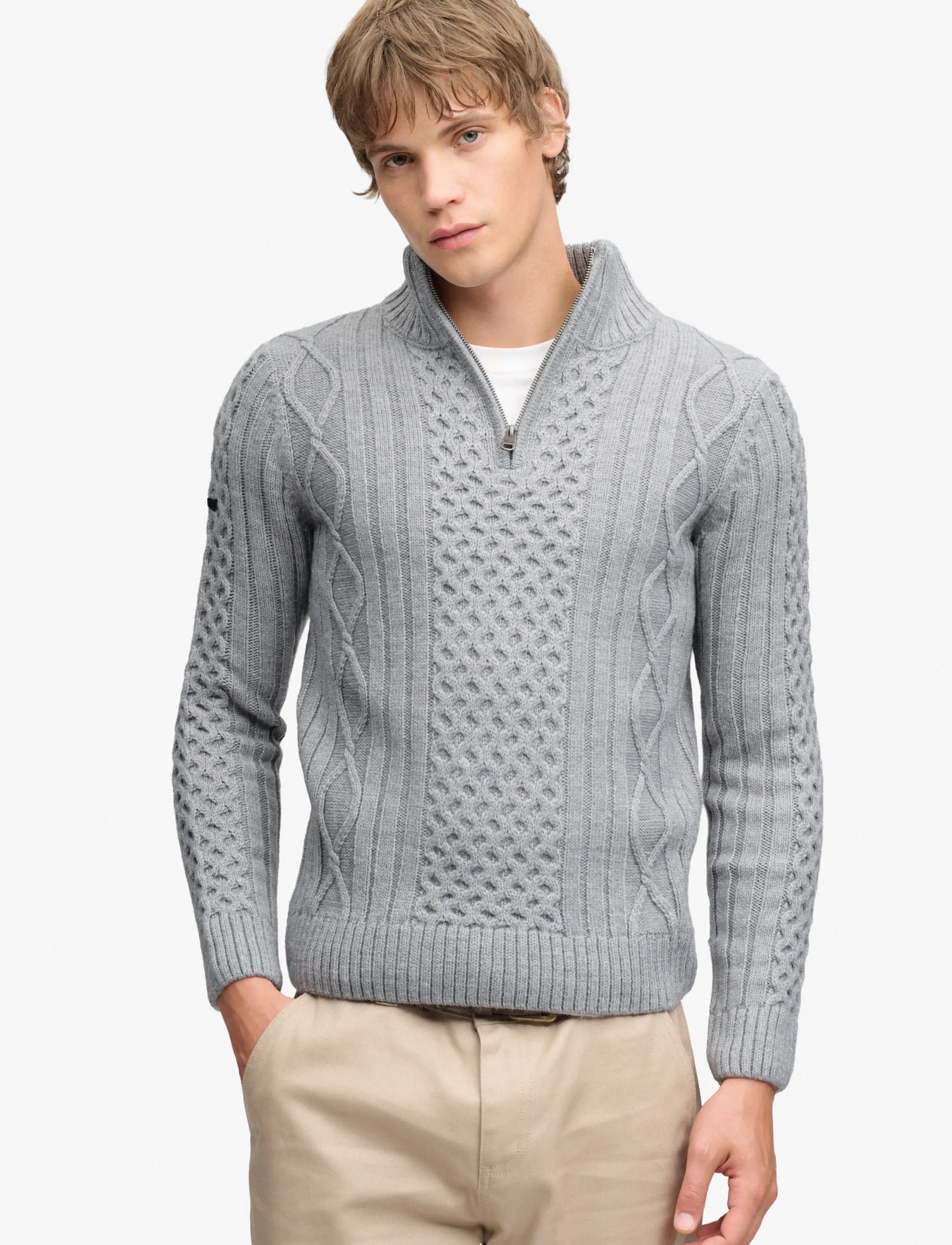 Jacob Cable Half Zip Knit