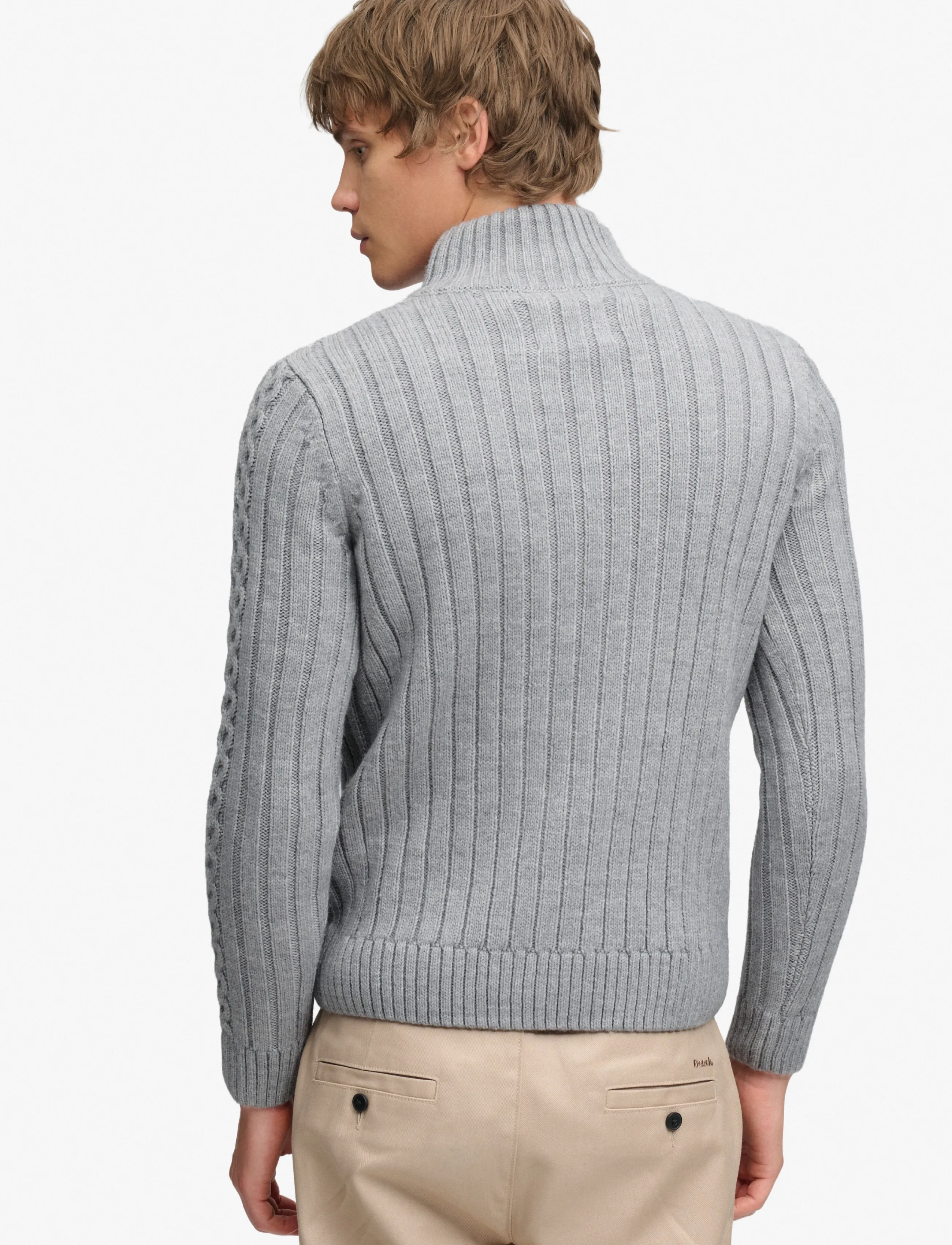 Superdry - JACOB CABLE HALF ZIP KNIT - poolpika lukuga džemprid - mid grey - 2