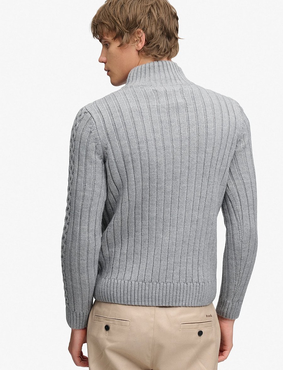 Superdry - JACOB CABLE HALF ZIP KNIT - poolpika lukuga džemprid - mid grey - 2