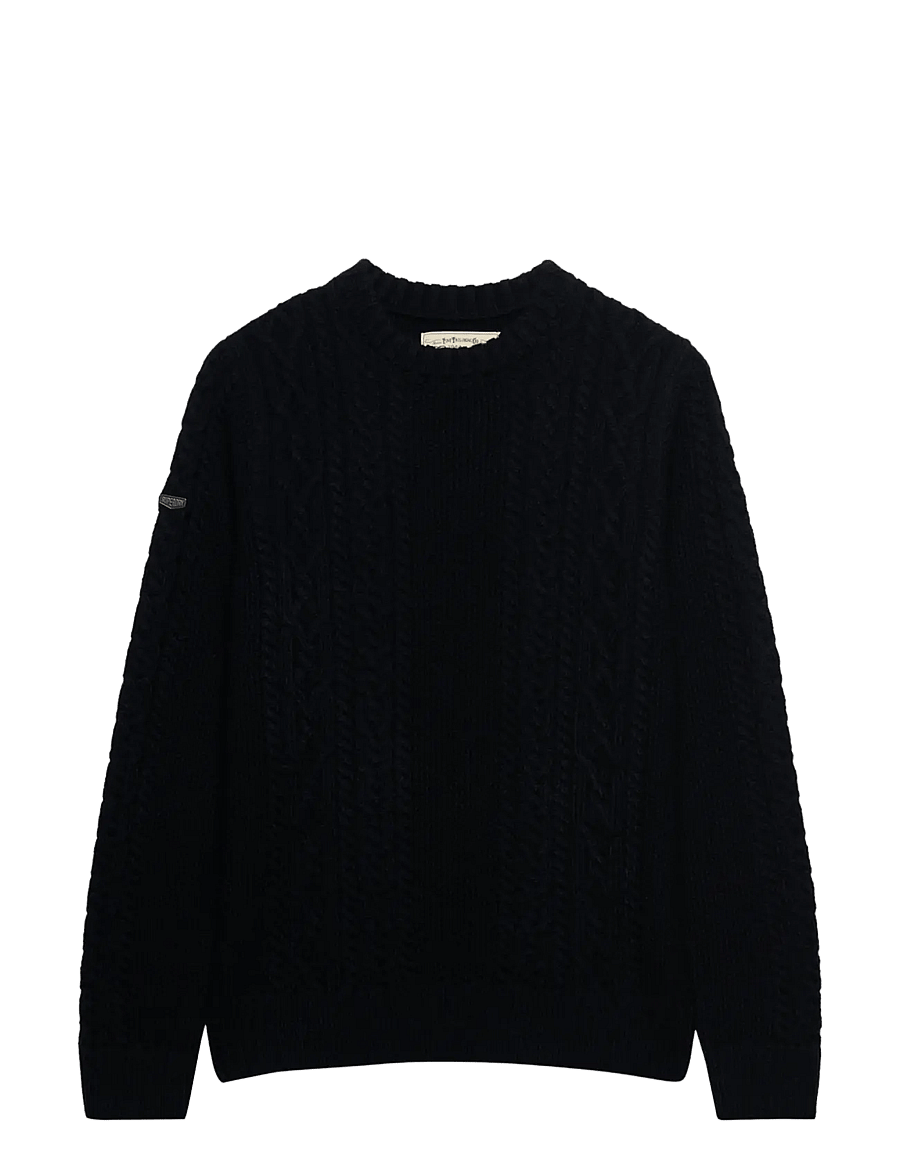 Superdry - JACOB CABLE JUMPER - Ümara kaelusega - eclipse navy - 1