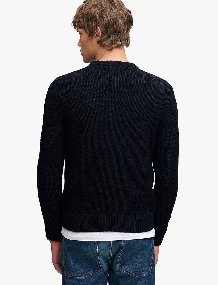 Superdry - JACOB CABLE JUMPER - Ümara kaelusega - eclipse navy - 5