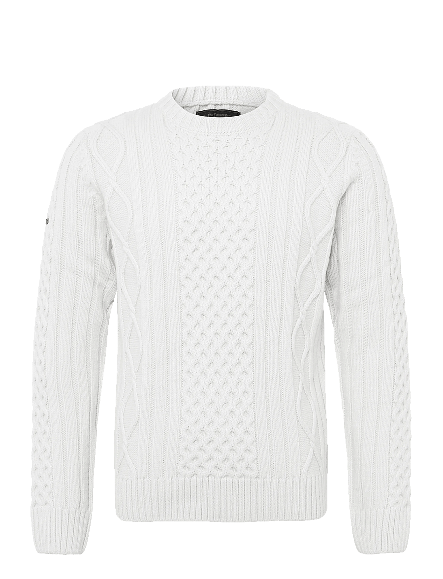 Superdry - JACOB CABLE JUMPER - rundhalsad - ecru - 1