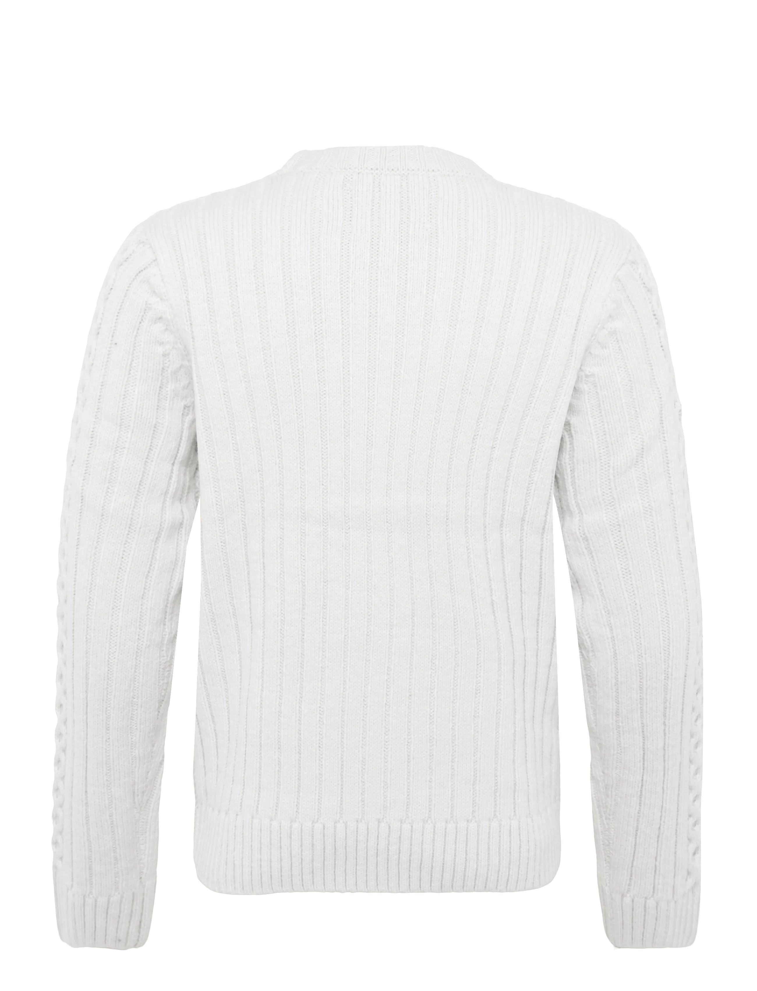 Superdry - JACOB CABLE JUMPER - rundhalsad - ecru - 2