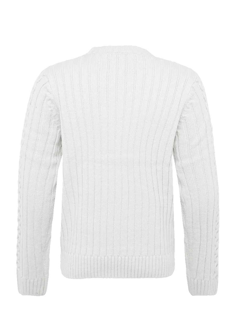 Superdry - JACOB CABLE JUMPER - rundhalsad - ecru - 2