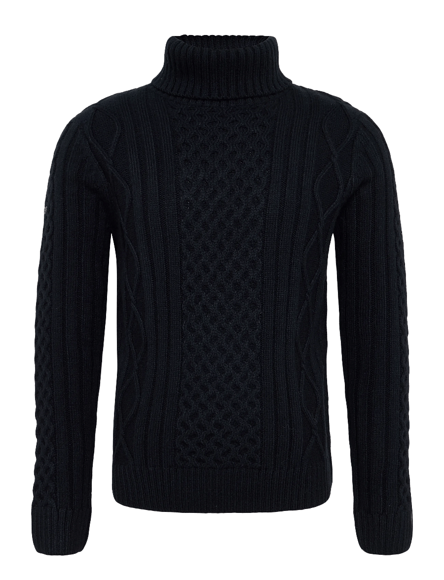 Superdry - JACOB CABLE ROLL NECK JUMPER - polokrage - eclipse navy - 1