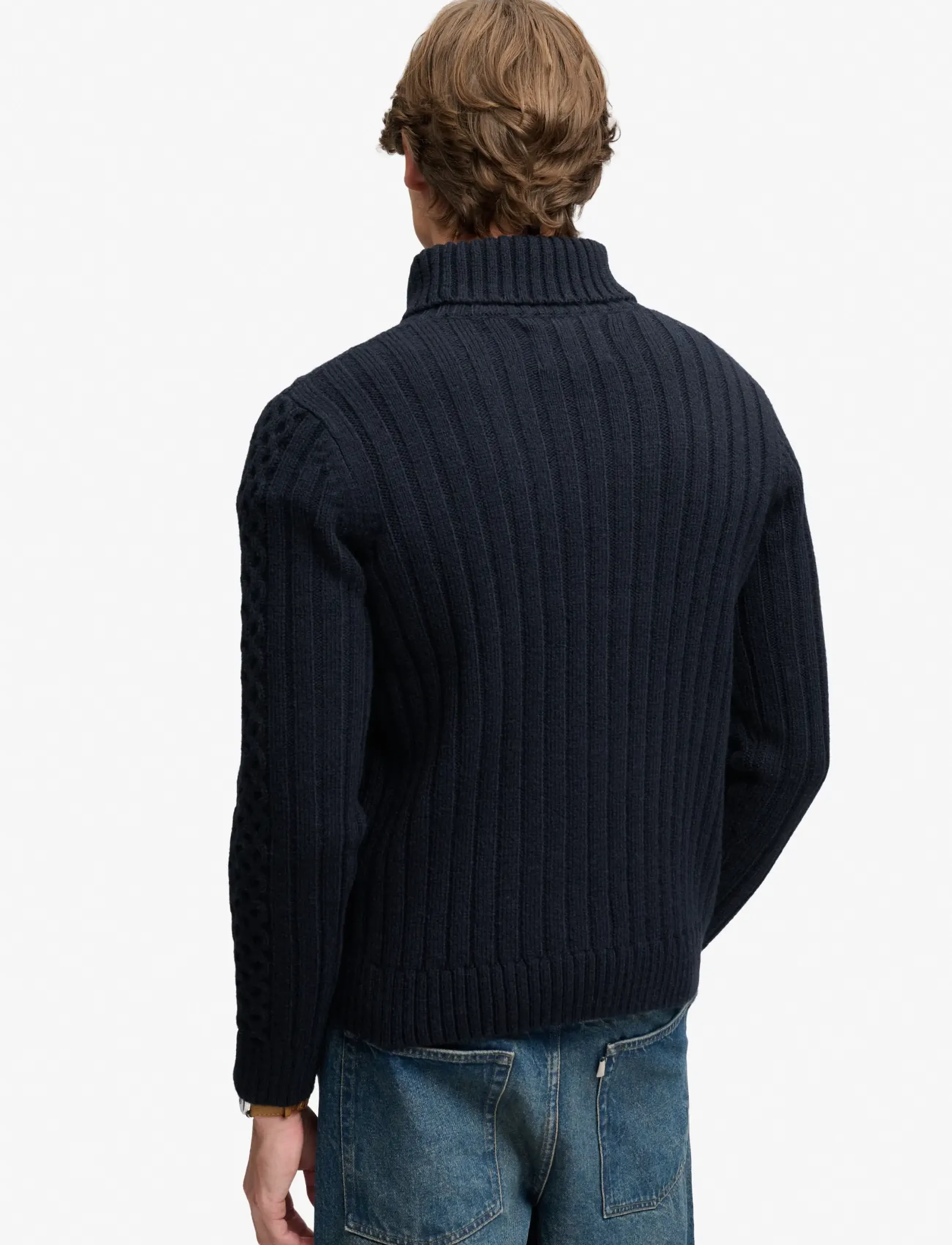 Superdry Jacob Cable Roll Neck Jumper tröjor herr – bild 2