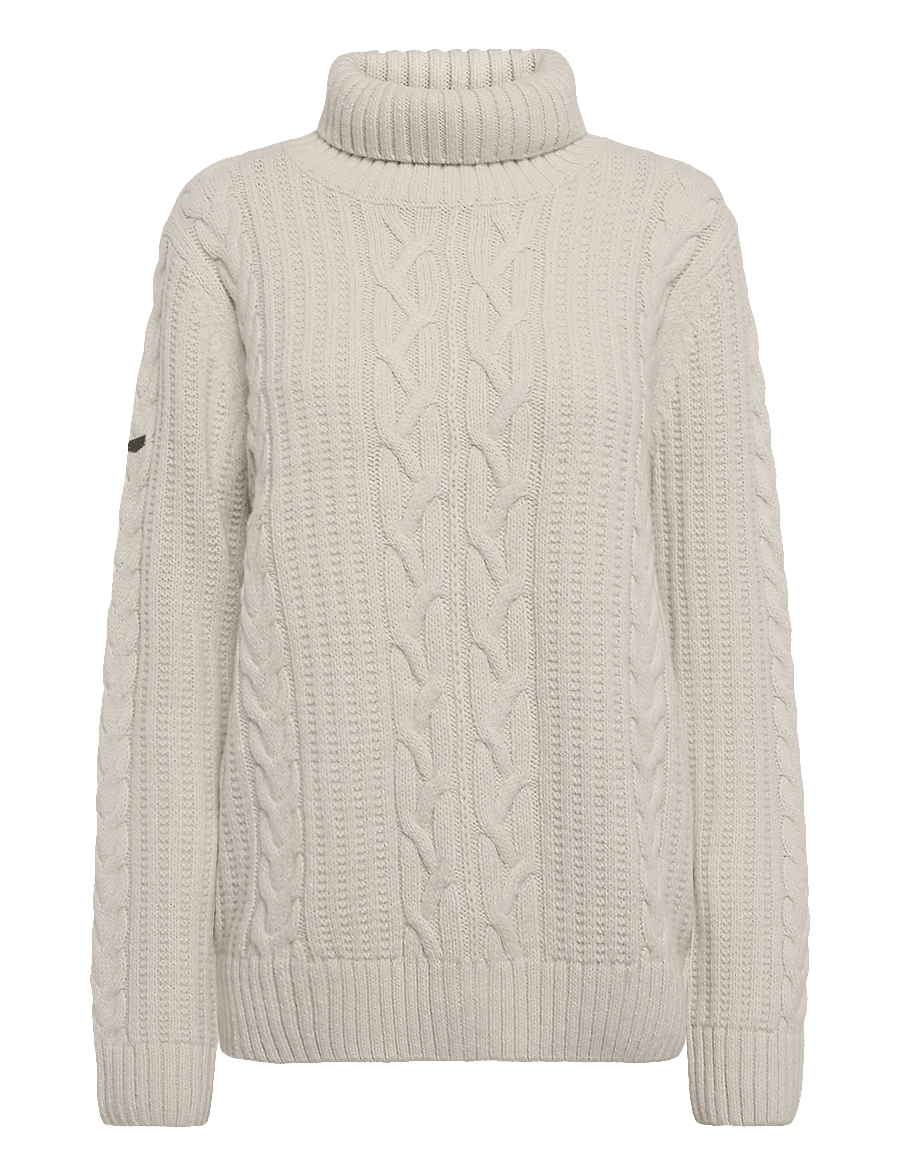 Superdry - JACOB CABLE ROLL NECK JUMPER - polokrage - ecru - 1