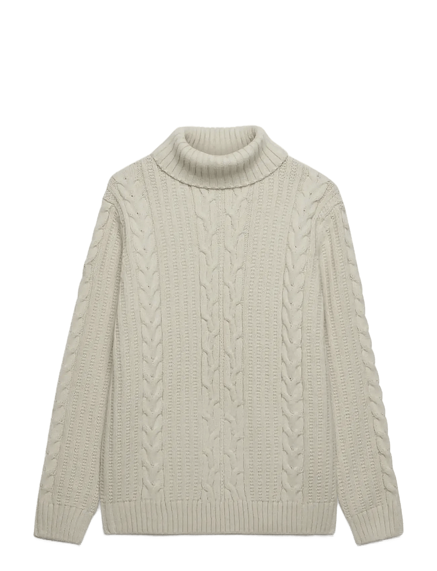 Superdry - JACOB CABLE ROLL NECK JUMPER - polokrage - ecru - 1