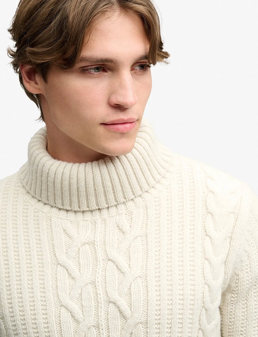 Superdry - JACOB CABLE ROLL NECK JUMPER - polokrage - ecru - 3