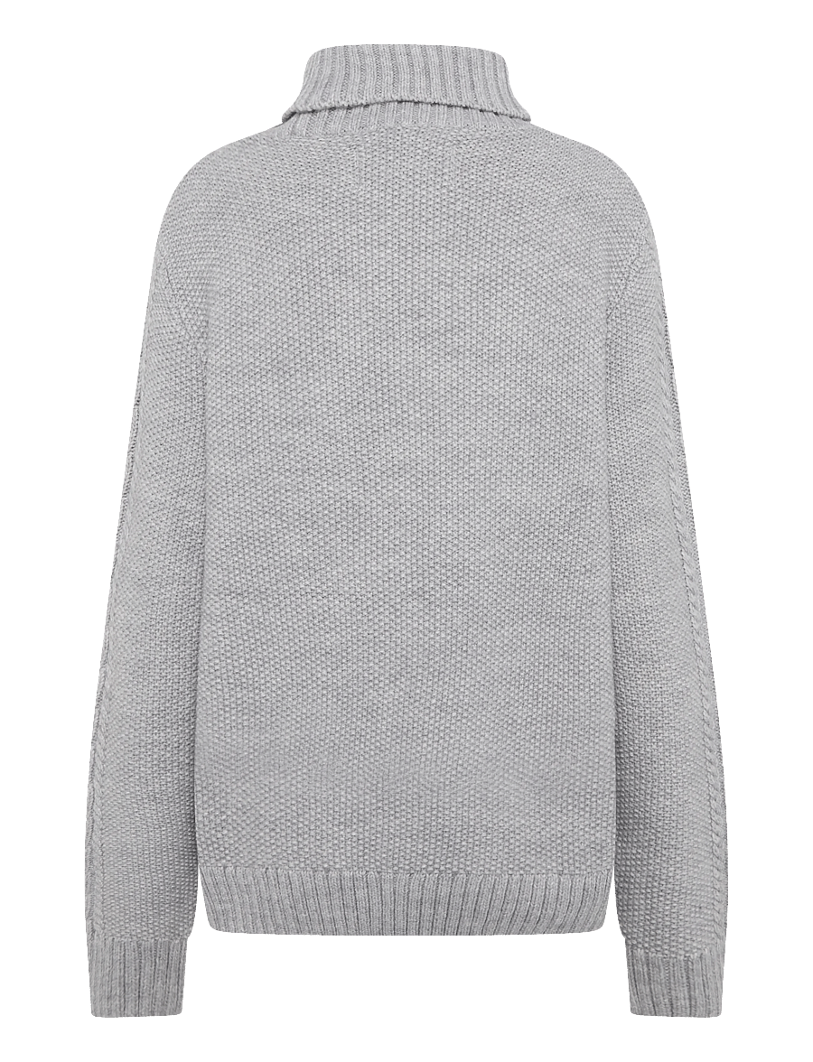 Superdry - JACOB CABLE ROLL NECK JUMPER - turtlenecks - mid grey - 2