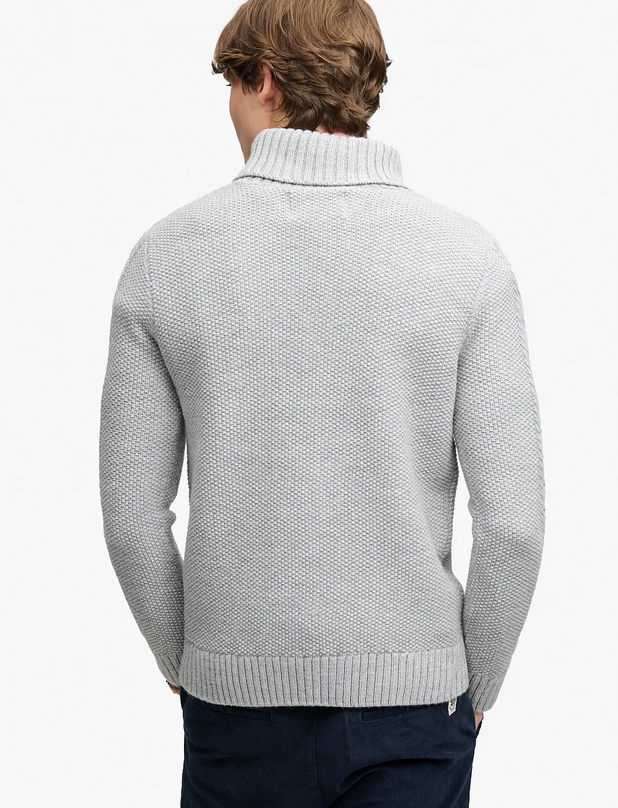 Superdry - JACOB CABLE ROLL NECK JUMPER - kõrge kaelusega - mid grey - 2