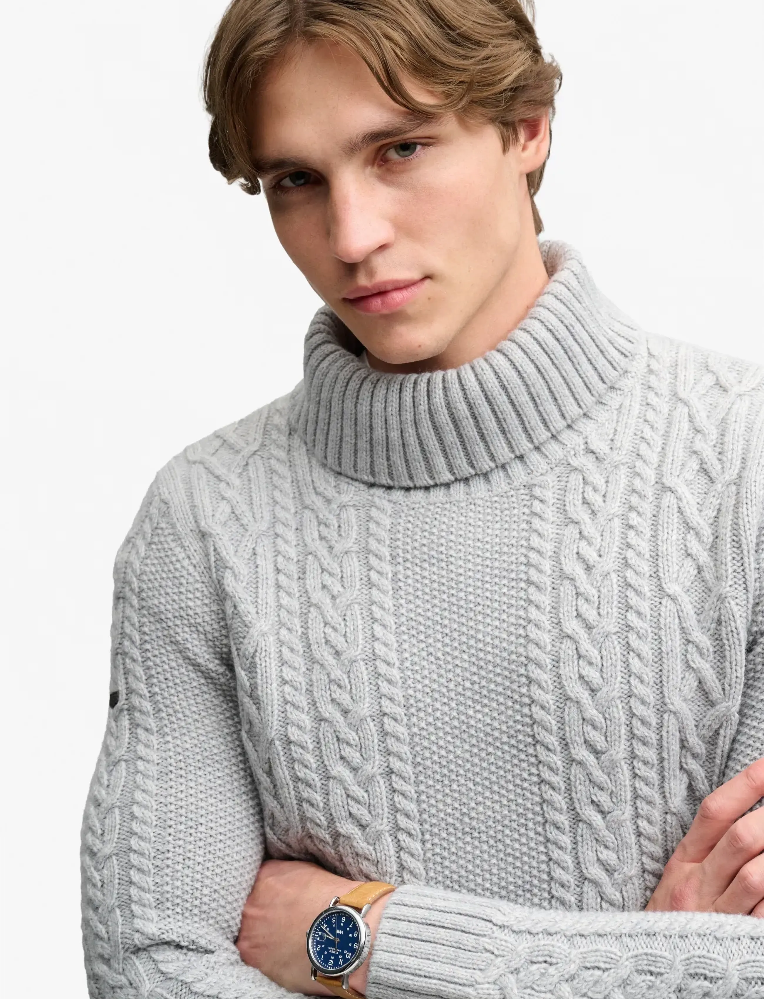 Superdry Jacob Cable Roll Neck Jumper tröjor herr – bild 3