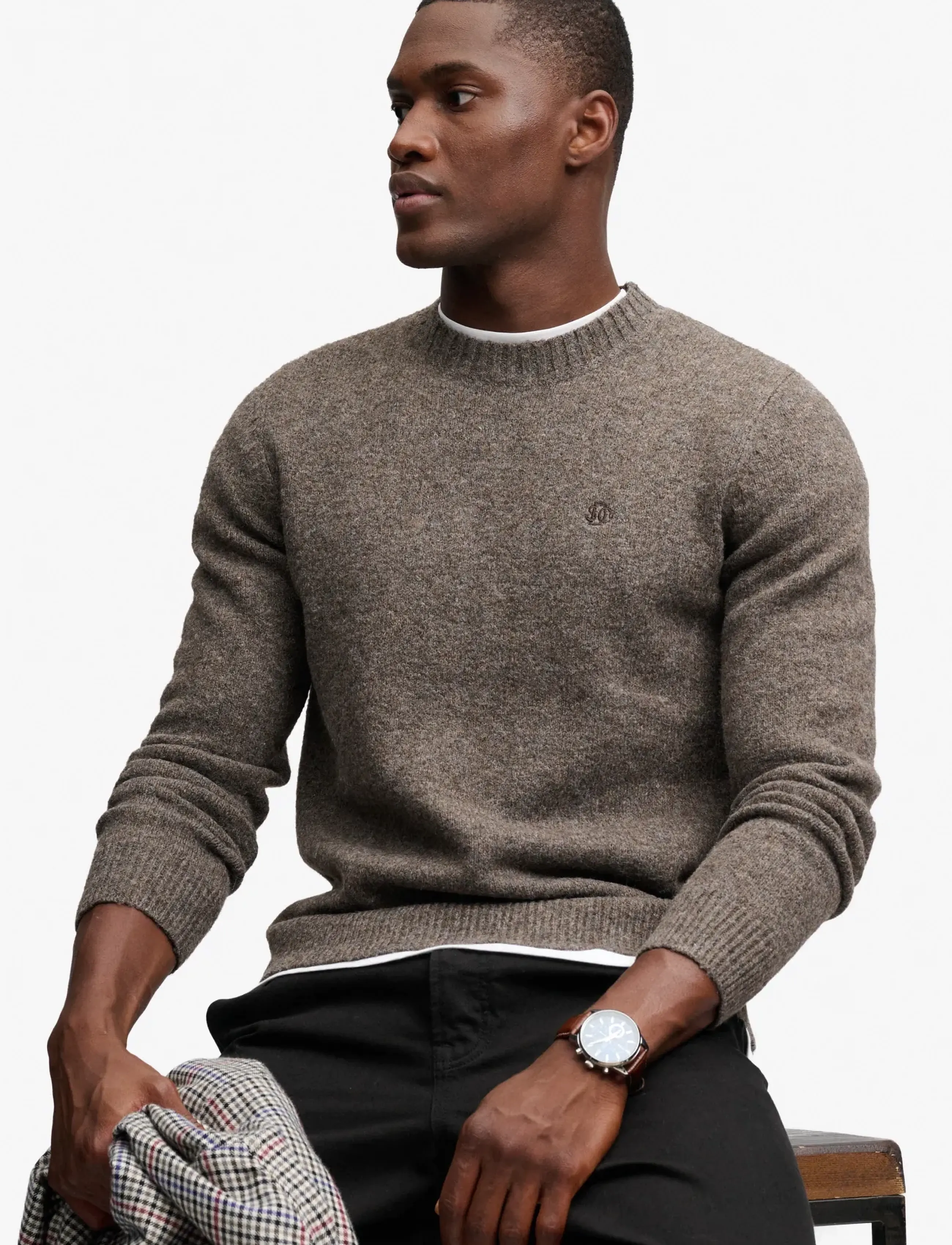 Superdry - BRUSHED KNITTED JUMPER - round necks - cocoa brown fleck - 4