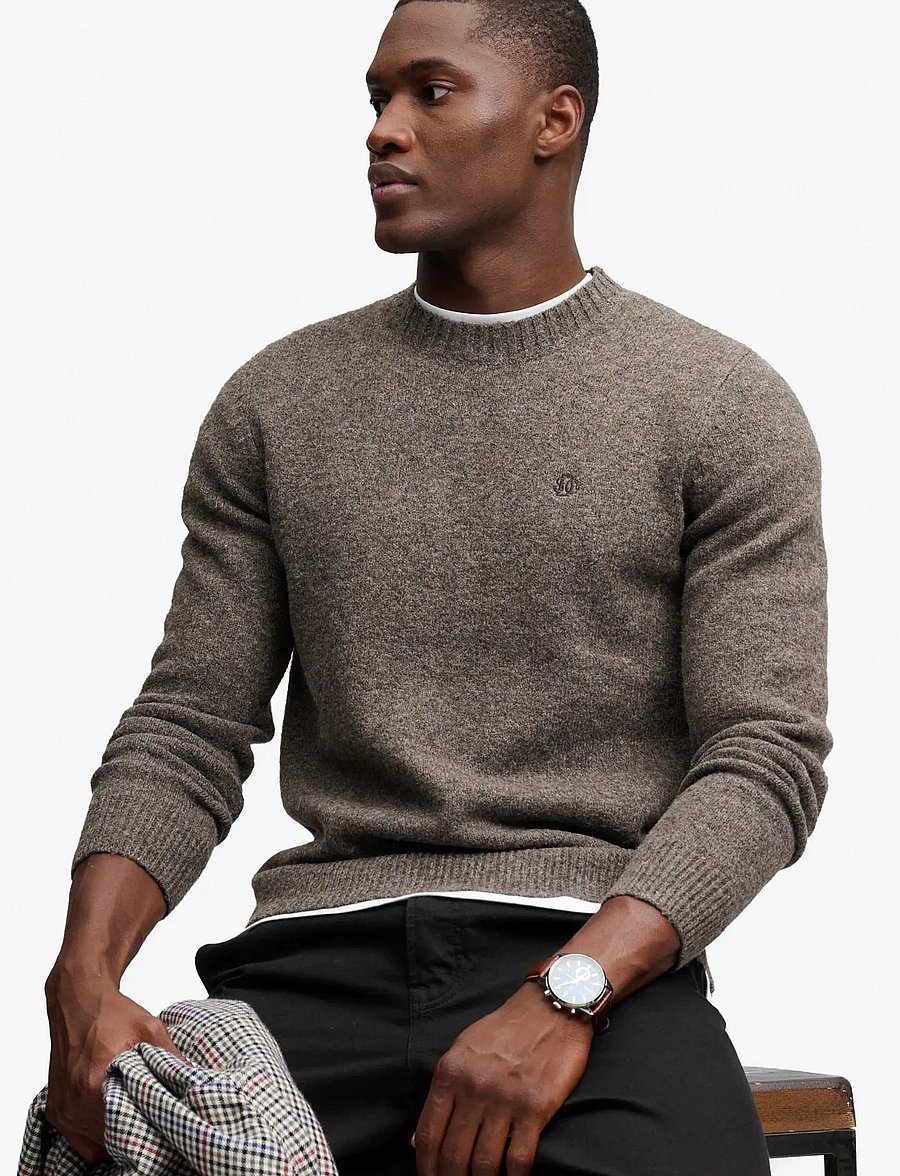 Superdry - BRUSHED KNITTED JUMPER - round necks - cocoa brown fleck - 4