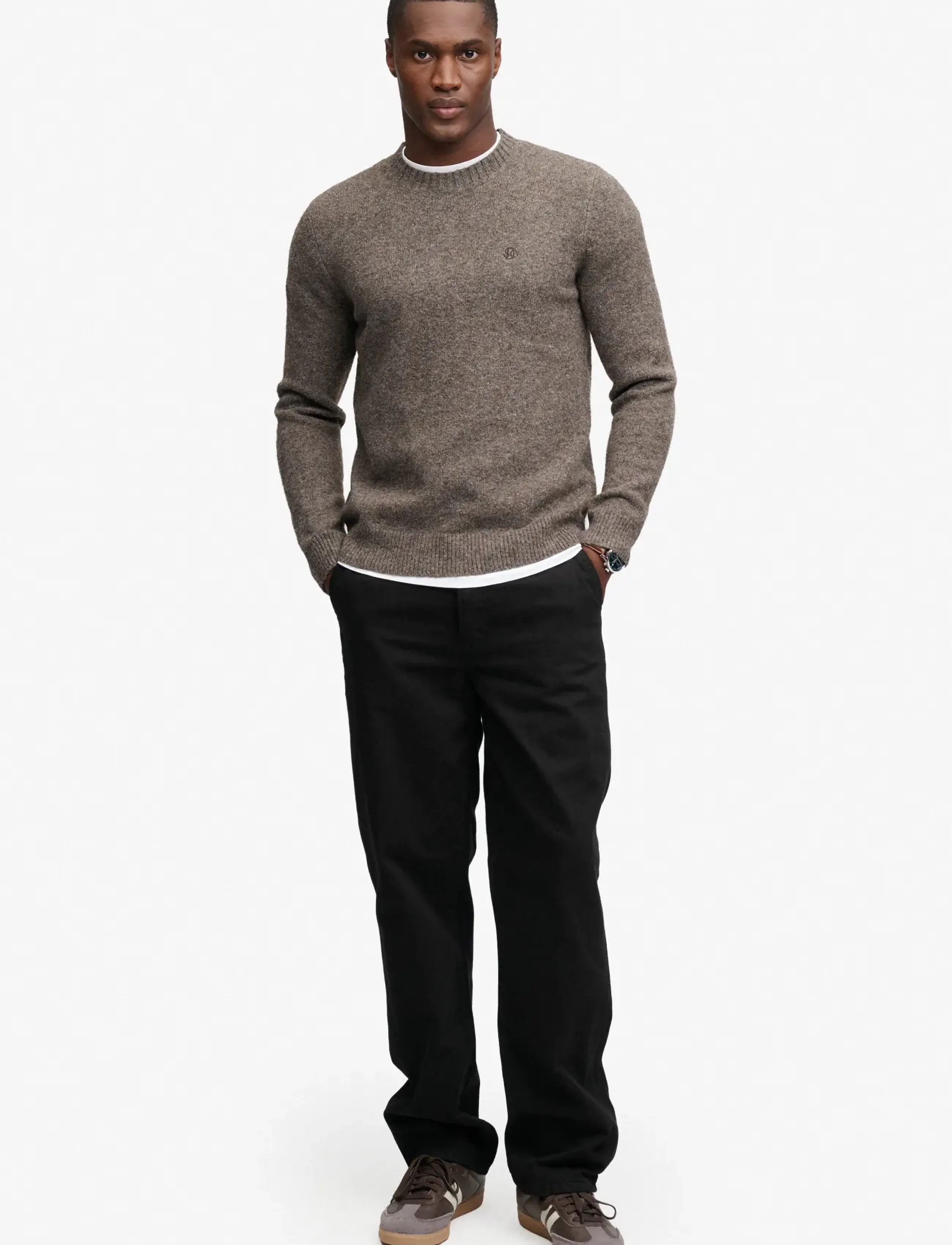 Superdry - BRUSHED KNITTED JUMPER - round necks - cocoa brown fleck - 5
