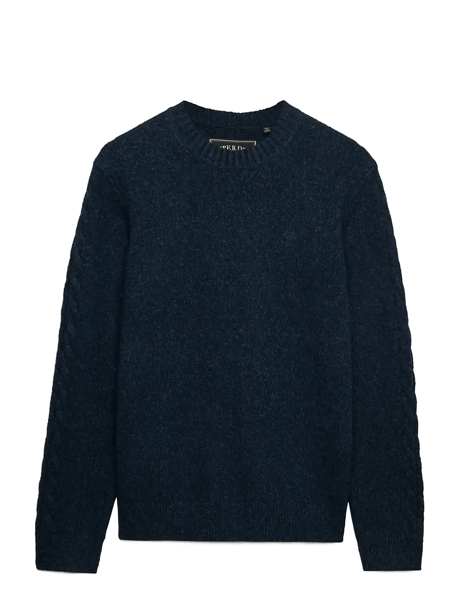 Superdry - BRUSHED KNITTED JUMPER - round necks - dark navy fleck - 1