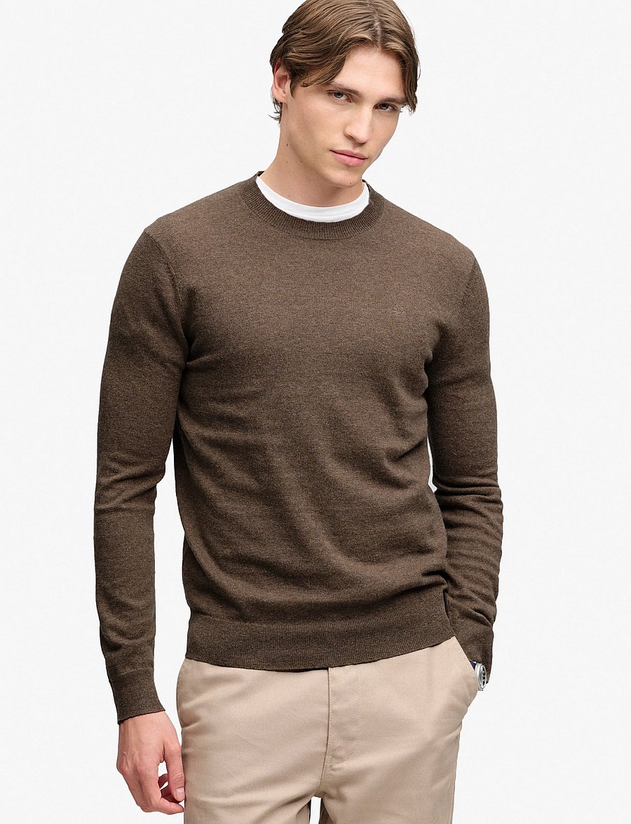 Superdry - ESSENTIAL LW WOOL BLEND JUMPER - rundhalsad - biscuit brown marl - 0