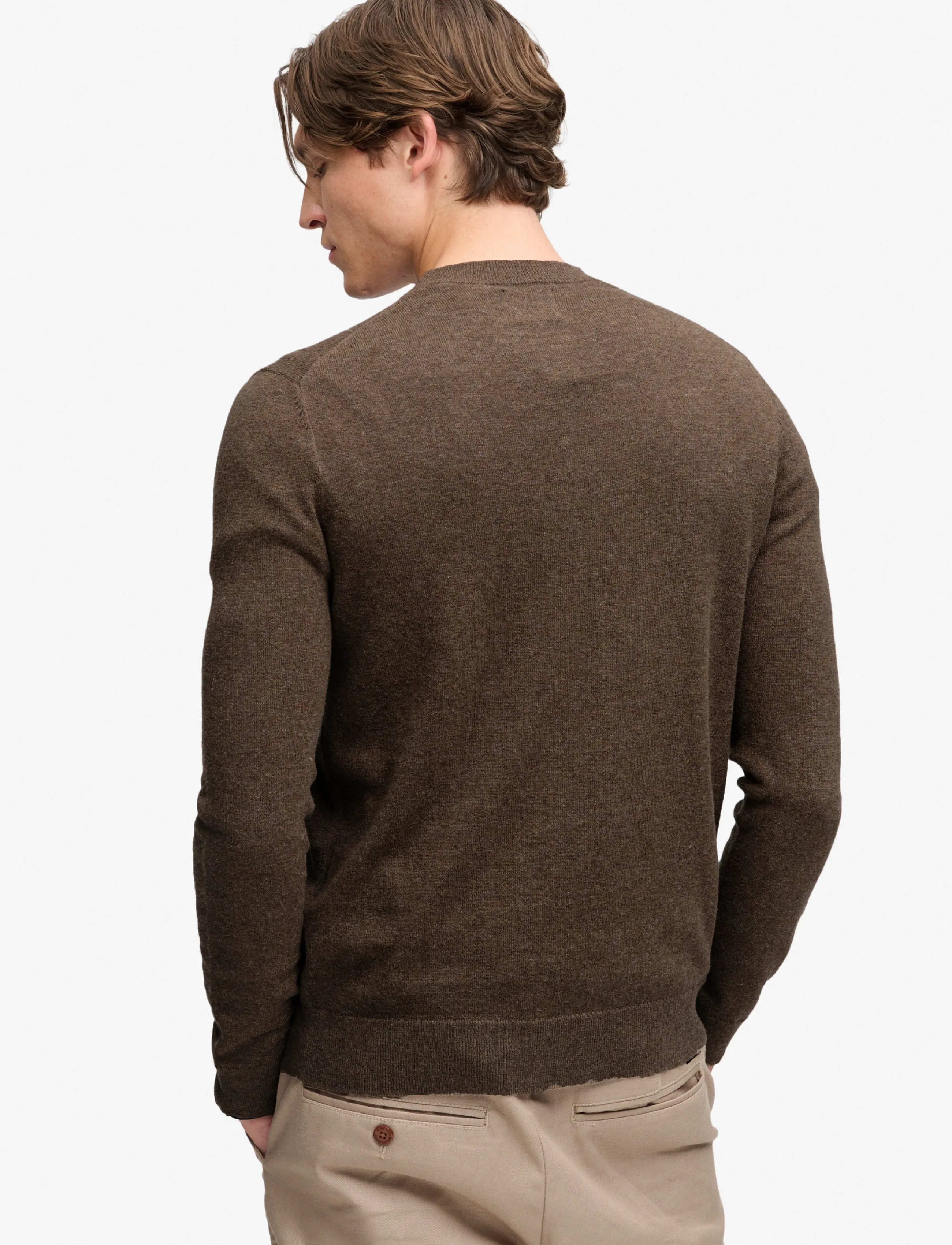 Superdry - ESSENTIAL LW WOOL BLEND JUMPER - rundhalsad - biscuit brown marl - 2