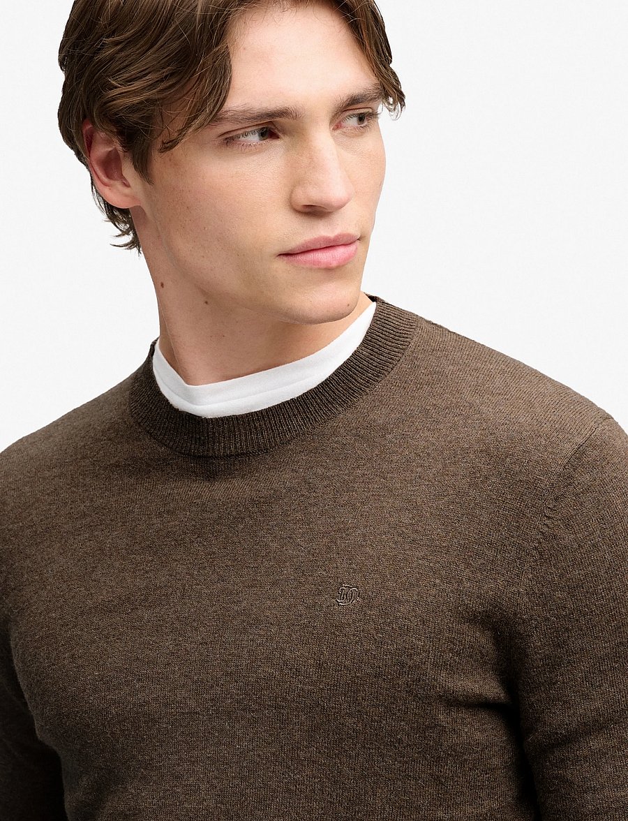 Superdry - ESSENTIAL LW WOOL BLEND JUMPER - rundhalsad - biscuit brown marl - 3