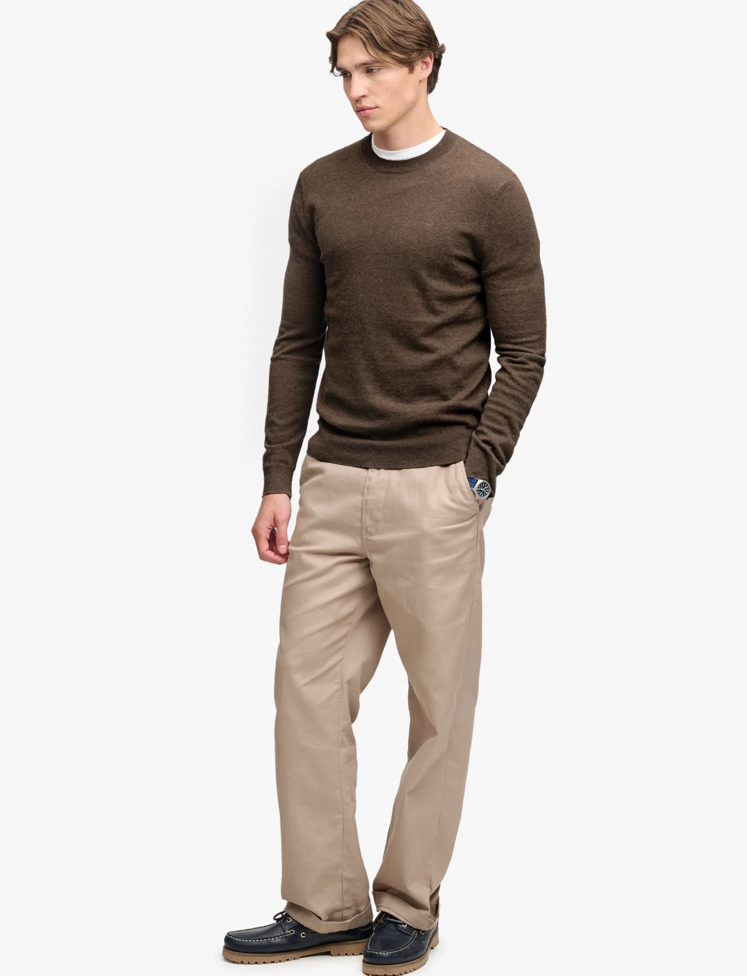 Superdry - ESSENTIAL LW WOOL BLEND JUMPER - rundhalsad - biscuit brown marl - 5