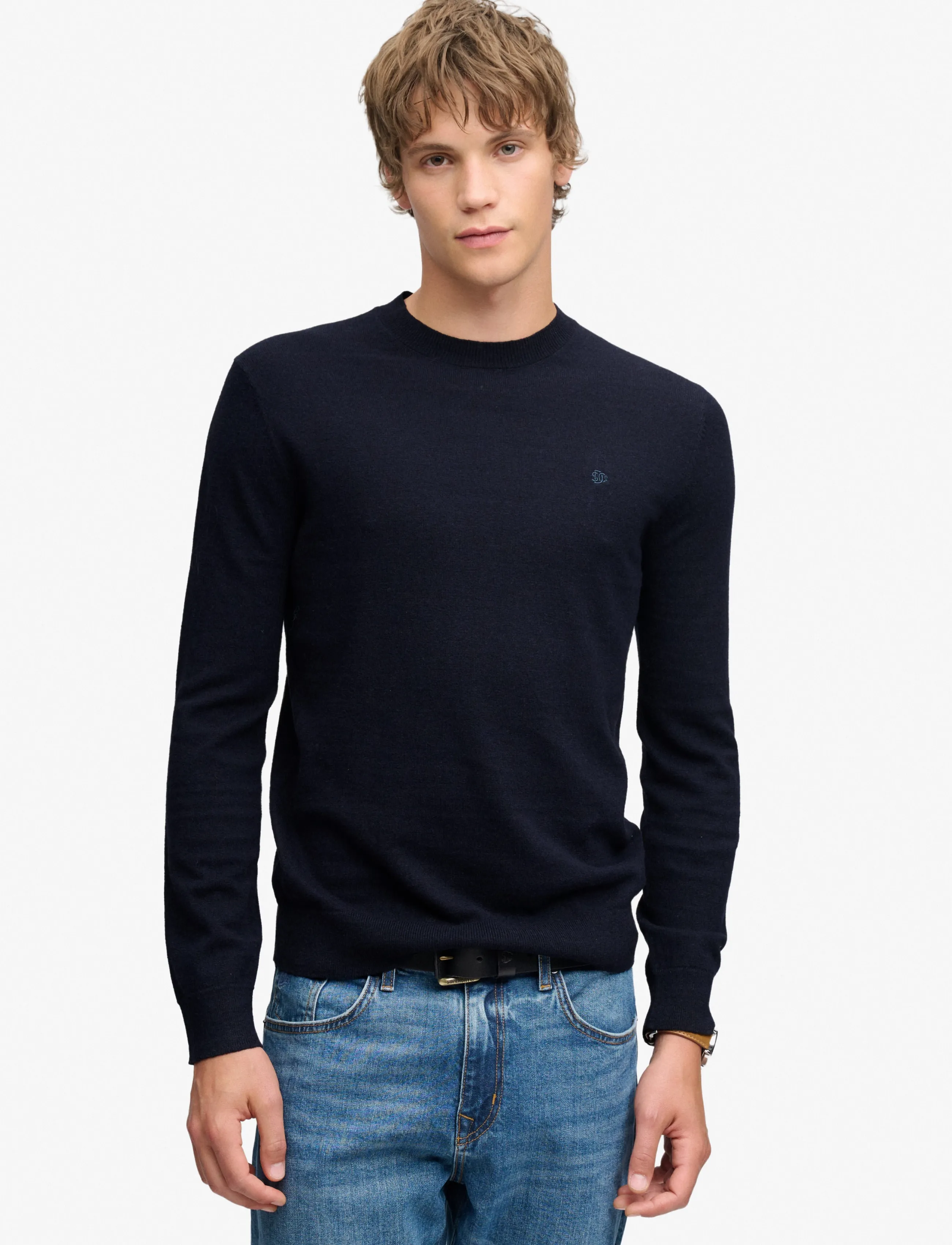 Superdry ESSENTIAL LW WOOL BLEND JUMPER - Looks for less - DEEPEST NAVY / navy