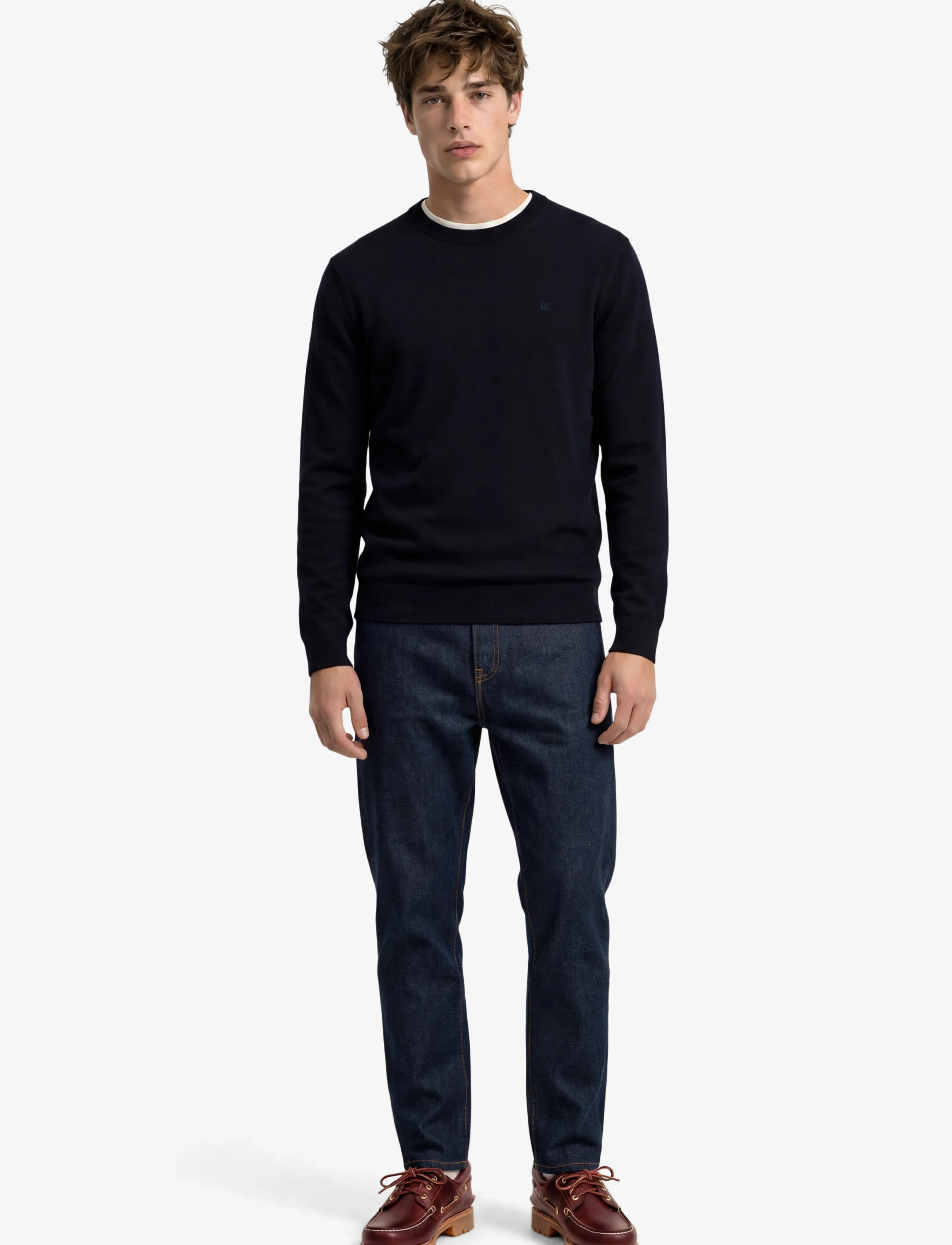 Superdry ESSENTIAL LW WOOL BLEND JUMPER - Strik - DEEPEST NAVY / navy
