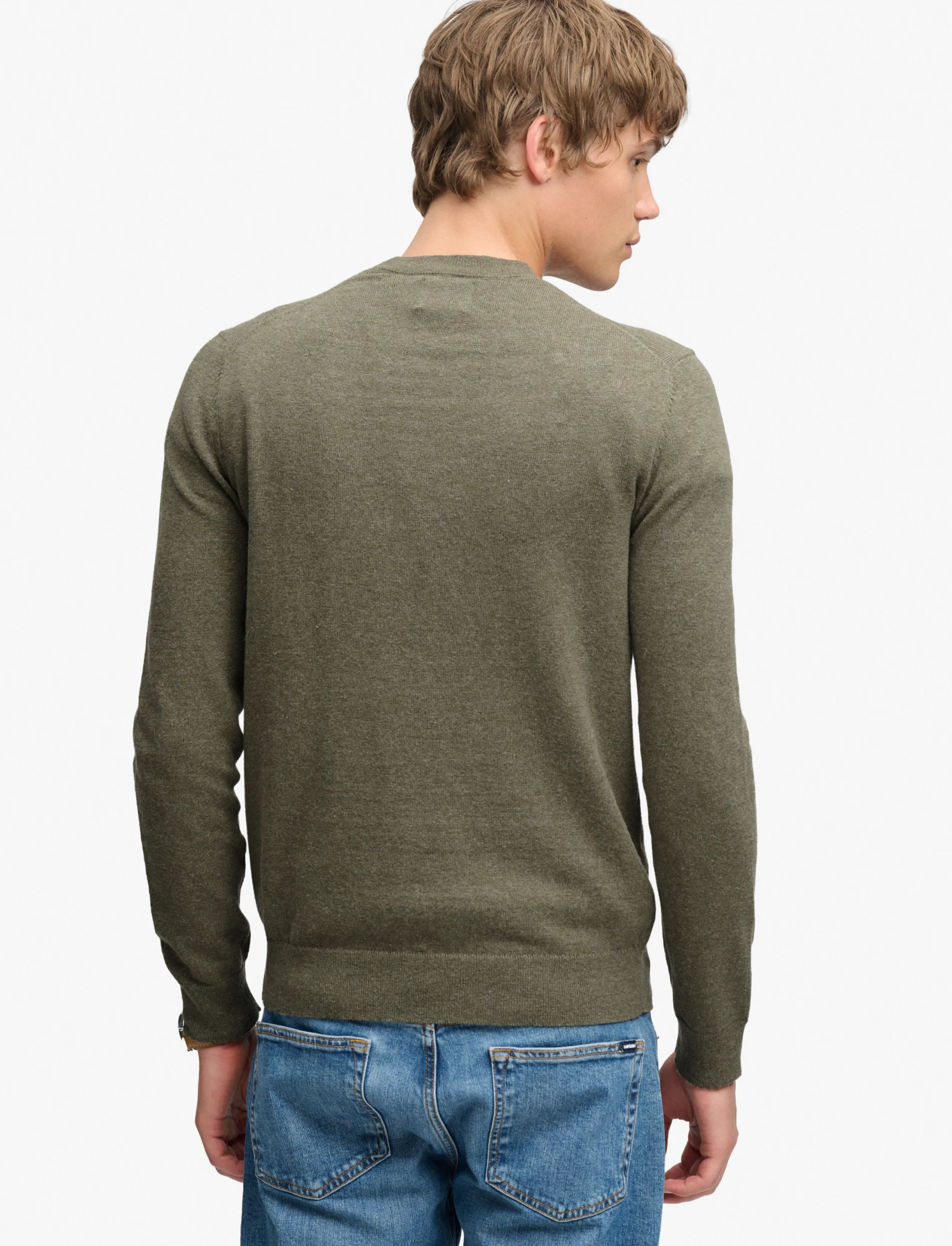 Superdry - ESSENTIAL LW WOOL BLEND JUMPER - rundhalsad - lichen green marl - 2