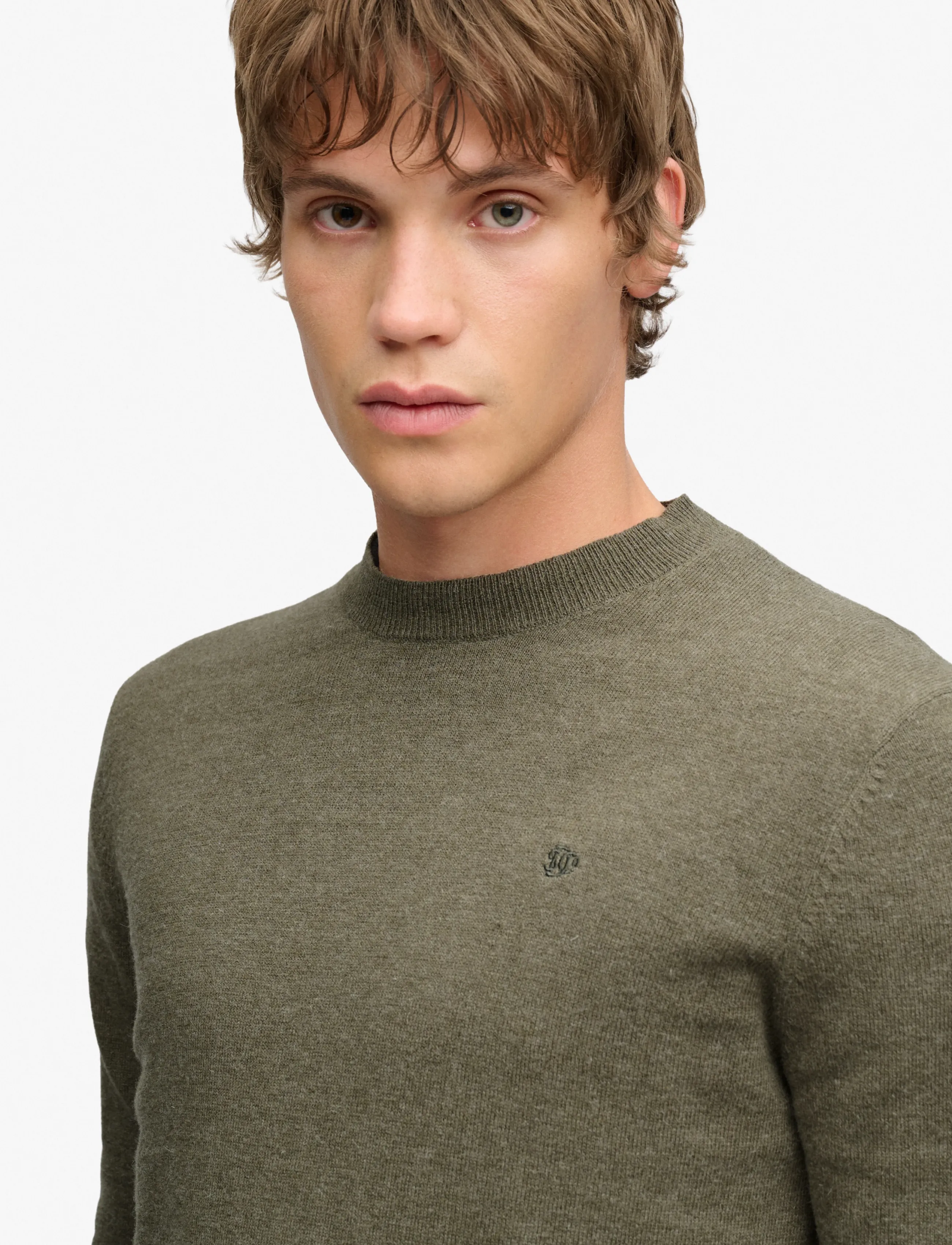 Superdry - ESSENTIAL LW WOOL BLEND JUMPER - rundhalsad - lichen green marl - 3