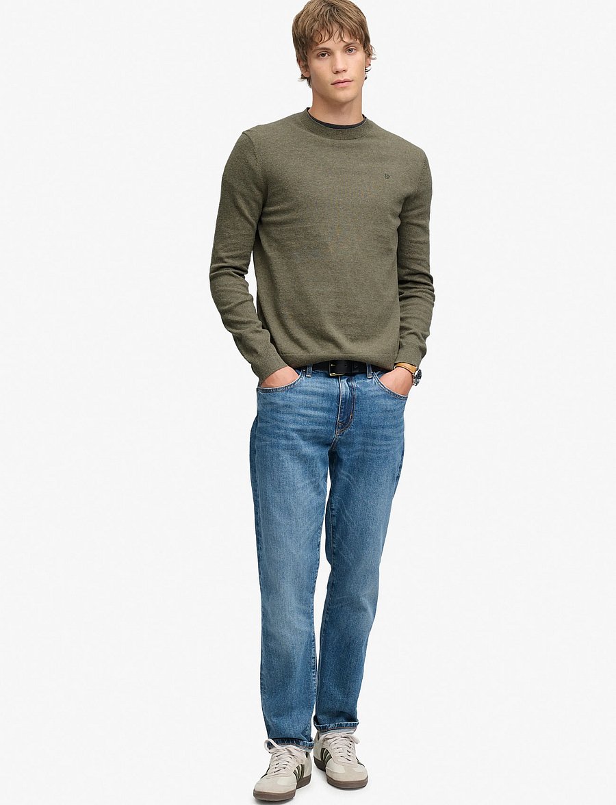 Superdry - ESSENTIAL LW WOOL BLEND JUMPER - rundhalsad - lichen green marl - 5