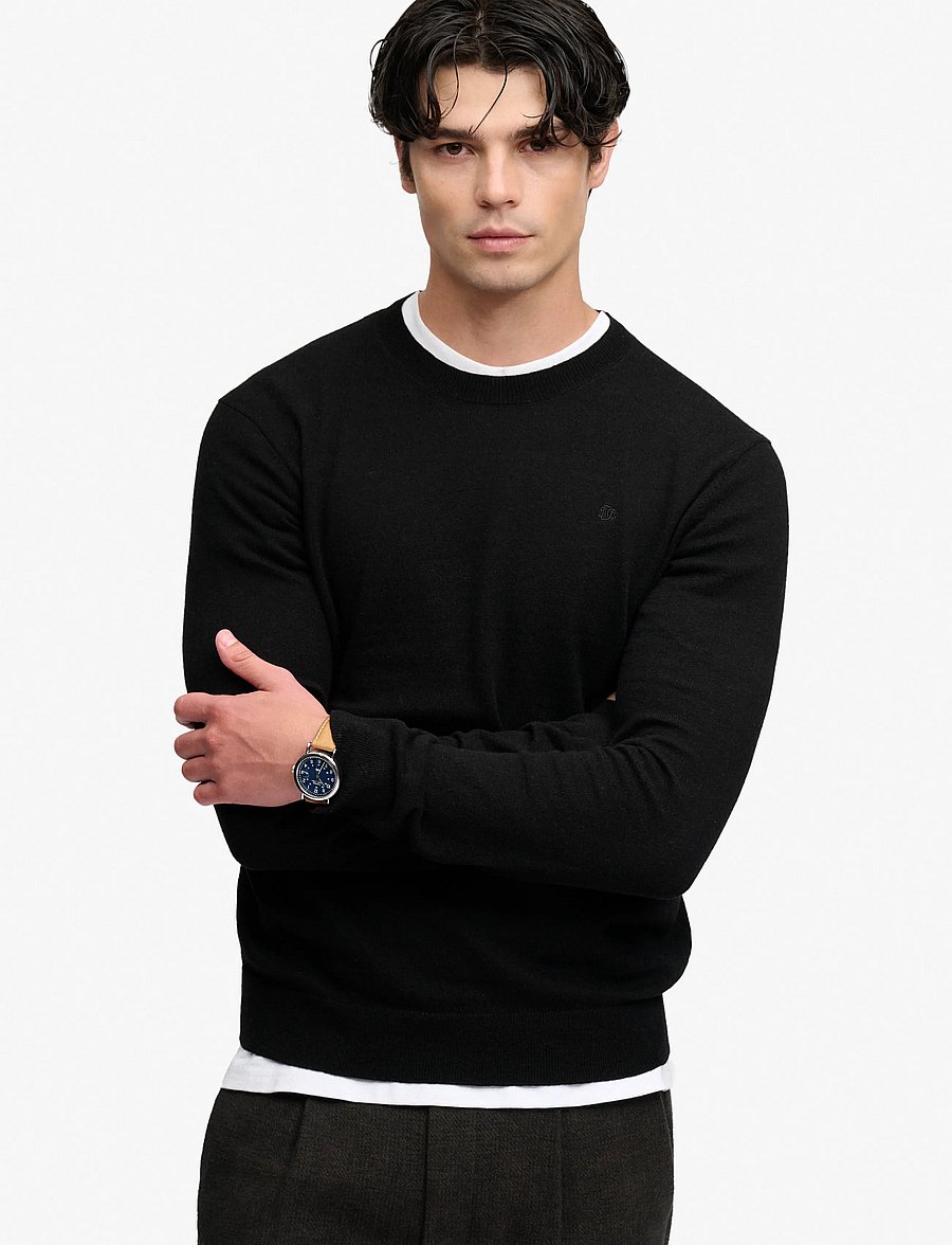 Superdry - ESSENTIAL LW WOOL BLEND JUMPER - rundhalsad - true black - 0