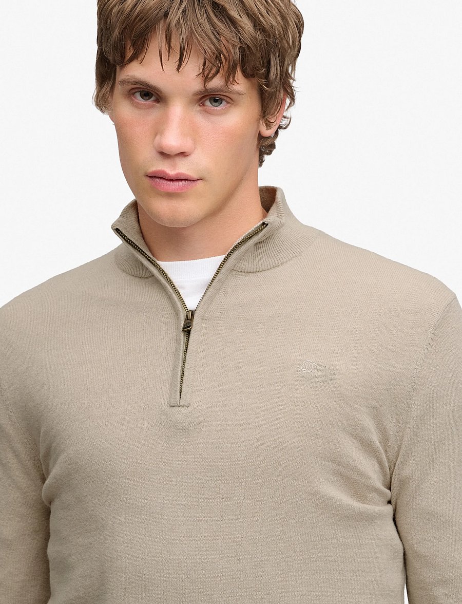 Superdry - ESS LW WOOL BLEND 1/2 ZIP - half zip jumpers - barley marl - 3