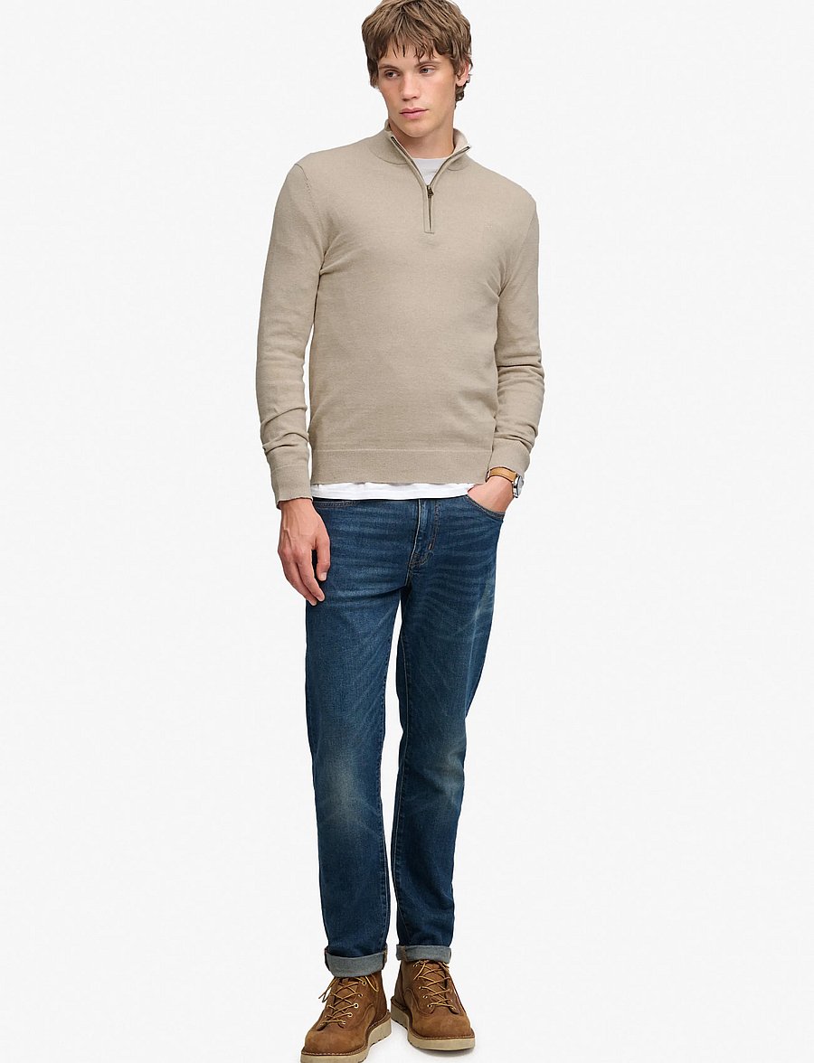 Superdry - ESS LW WOOL BLEND 1/2 ZIP - half zip jumpers - barley marl - 5