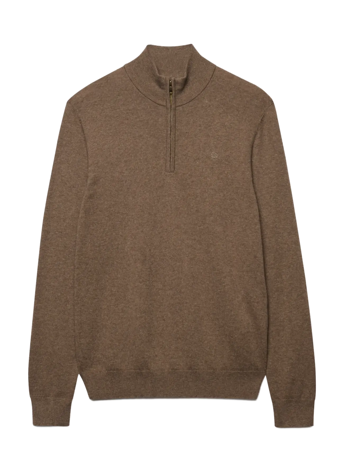 Superdry ESS LW WOOL BLEND 1/2 ZIP - Tøj - BISCUIT BROWN MARL / brown